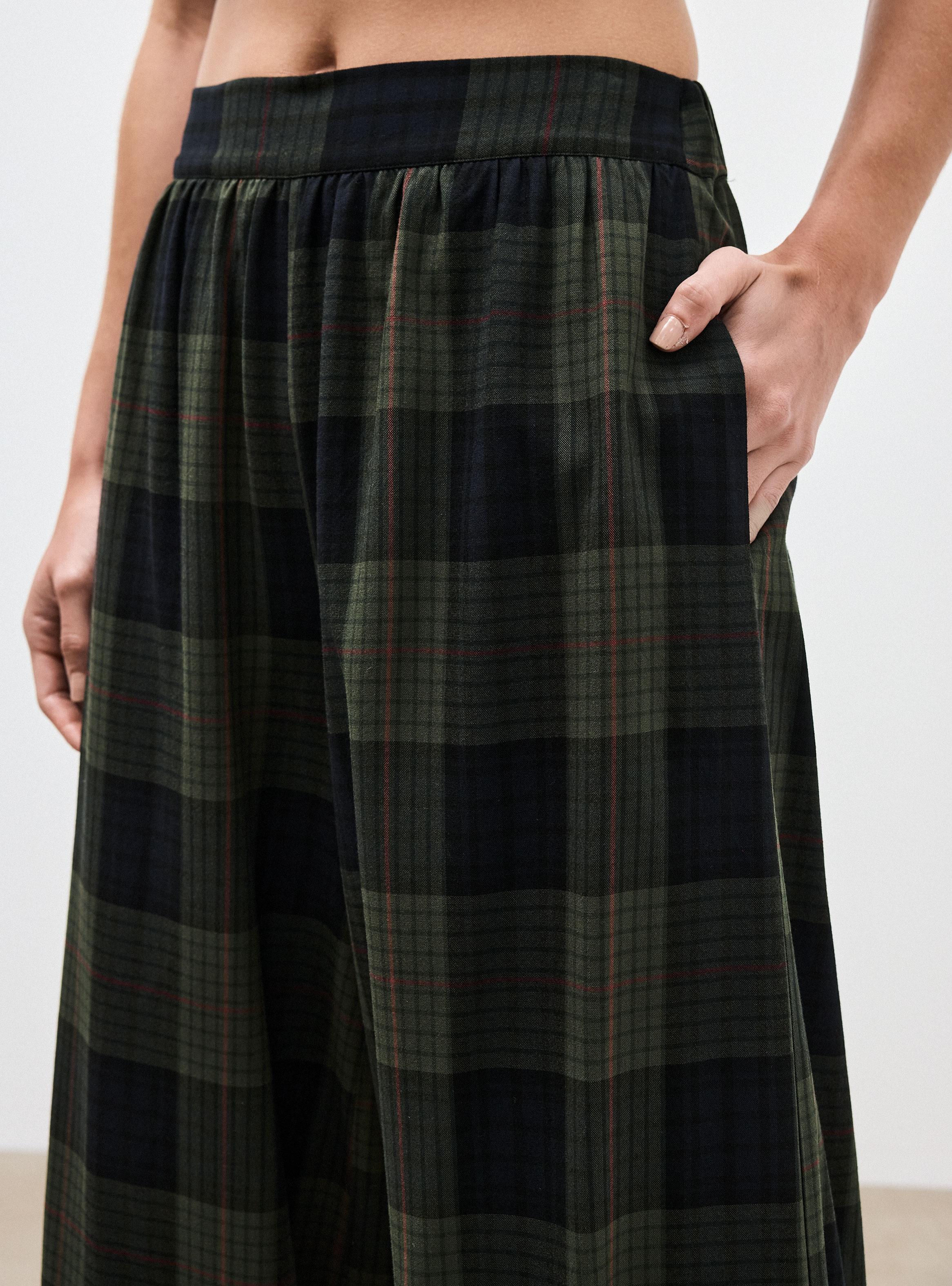 Pantalón Balloon Cintura Elasticada Diseño Cuadros-2