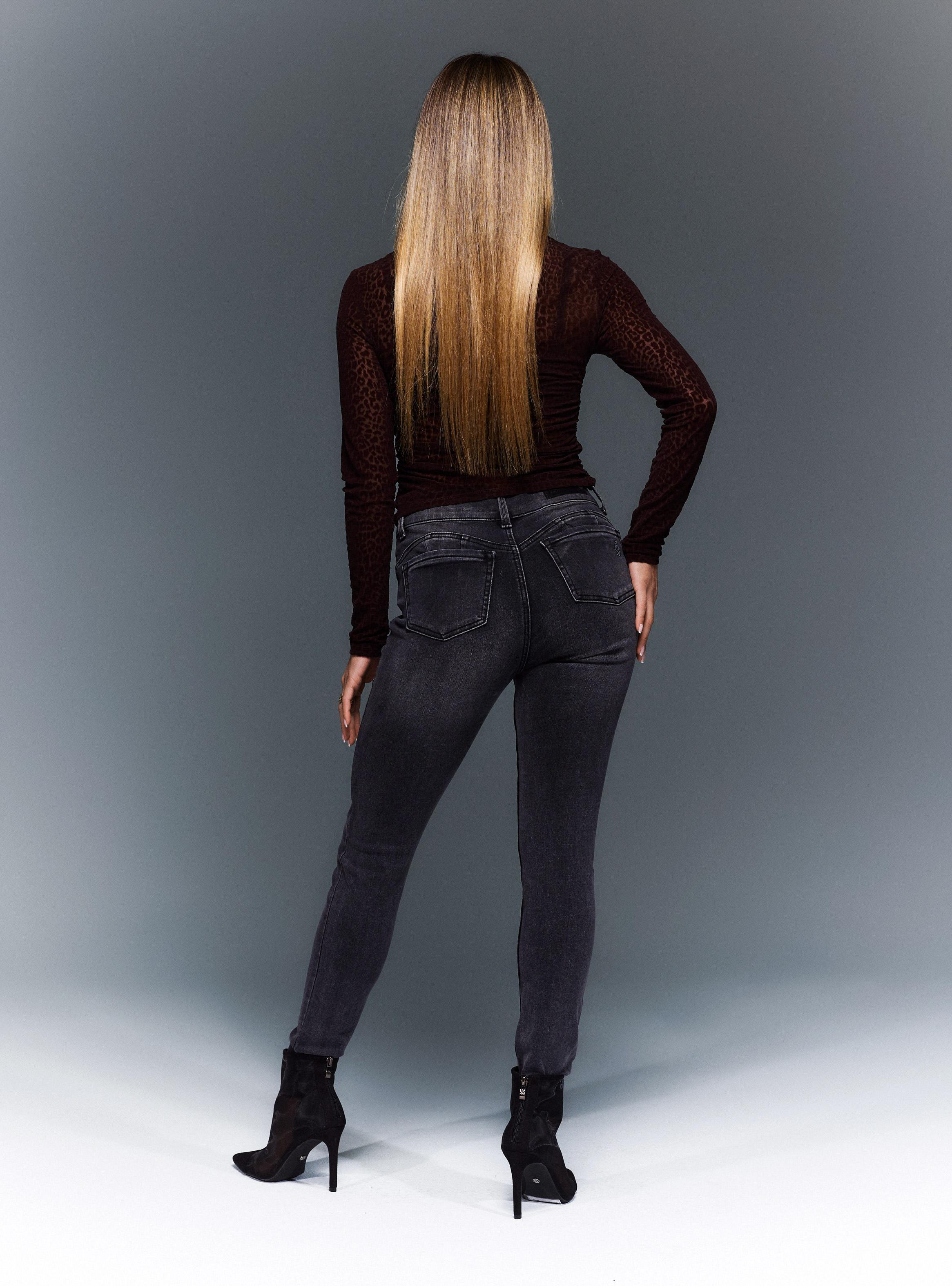 Jeans Skinny Push Up con Bordado Tachas en Bolsillo-5