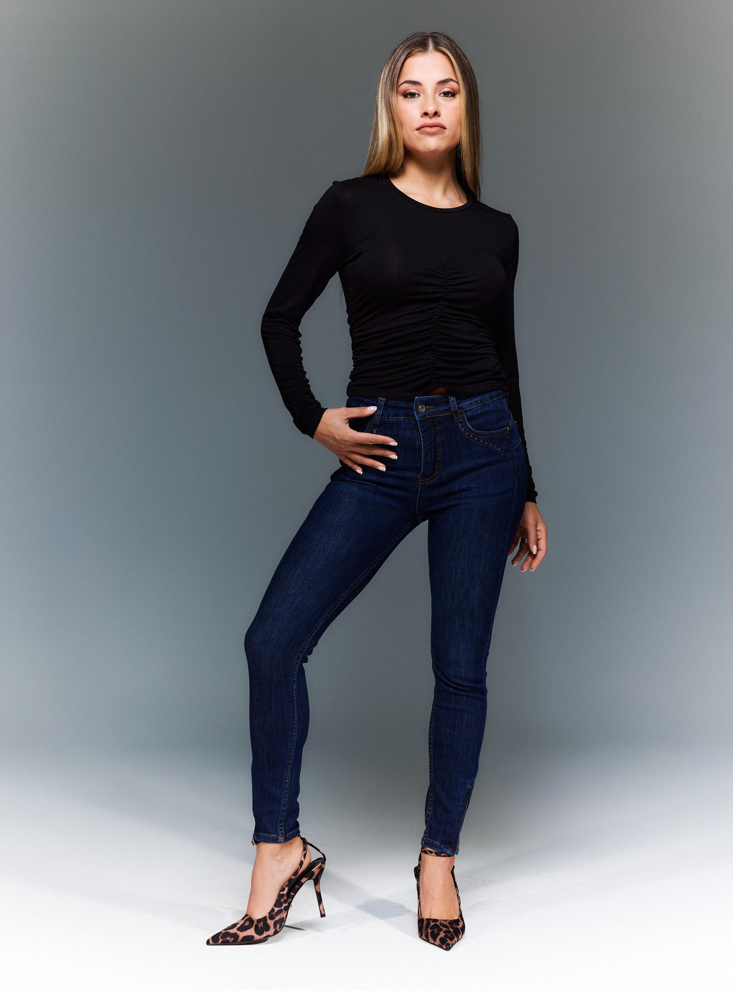 Jeans Skinny Push Up con Cierre en la Bota-4