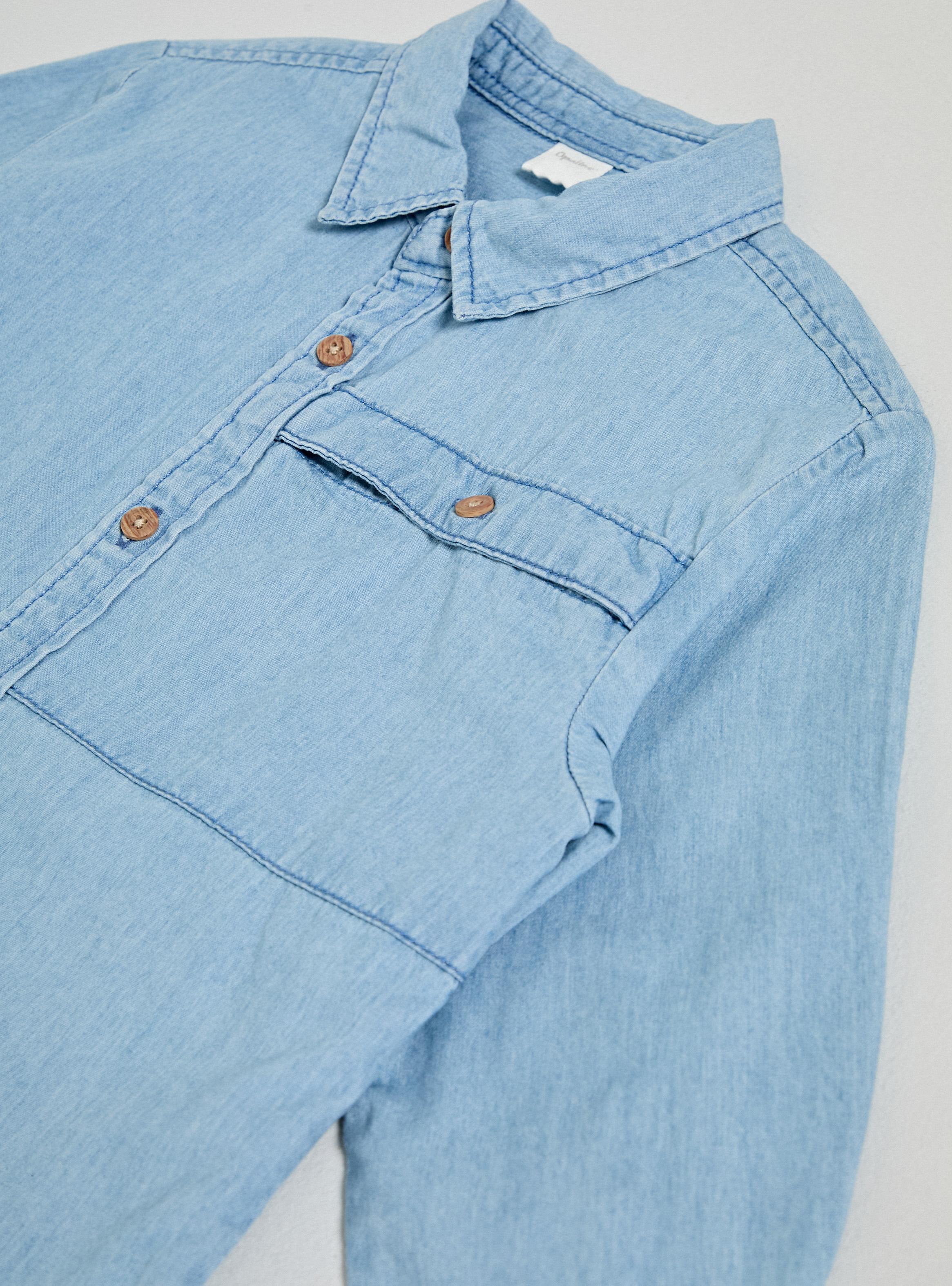 Camisa Bolsillo Frontal y Botones Look Madera-3