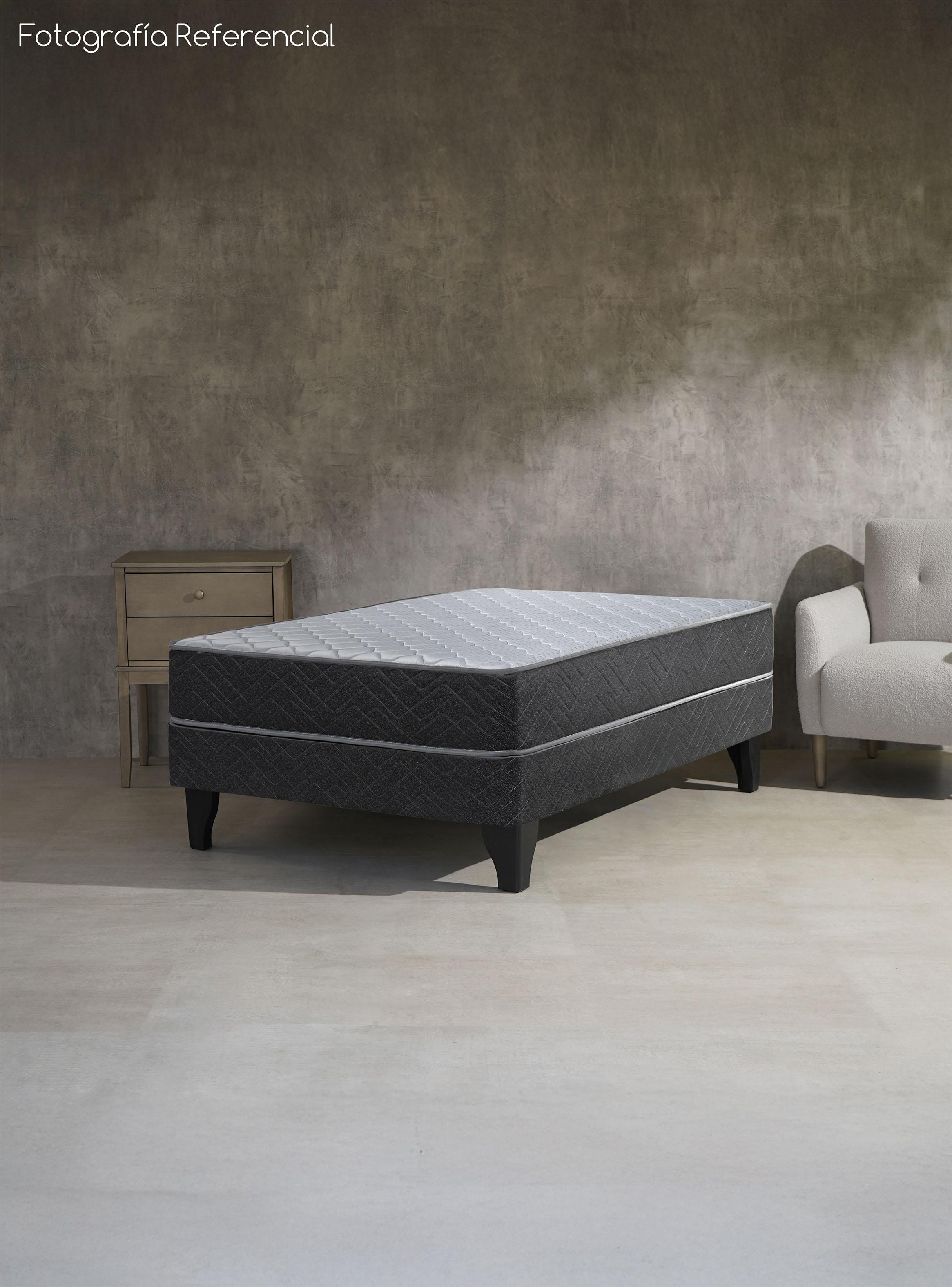 Cama Europea Cádiz 1.5 Plazas Base Normal + Set Cádiz-5