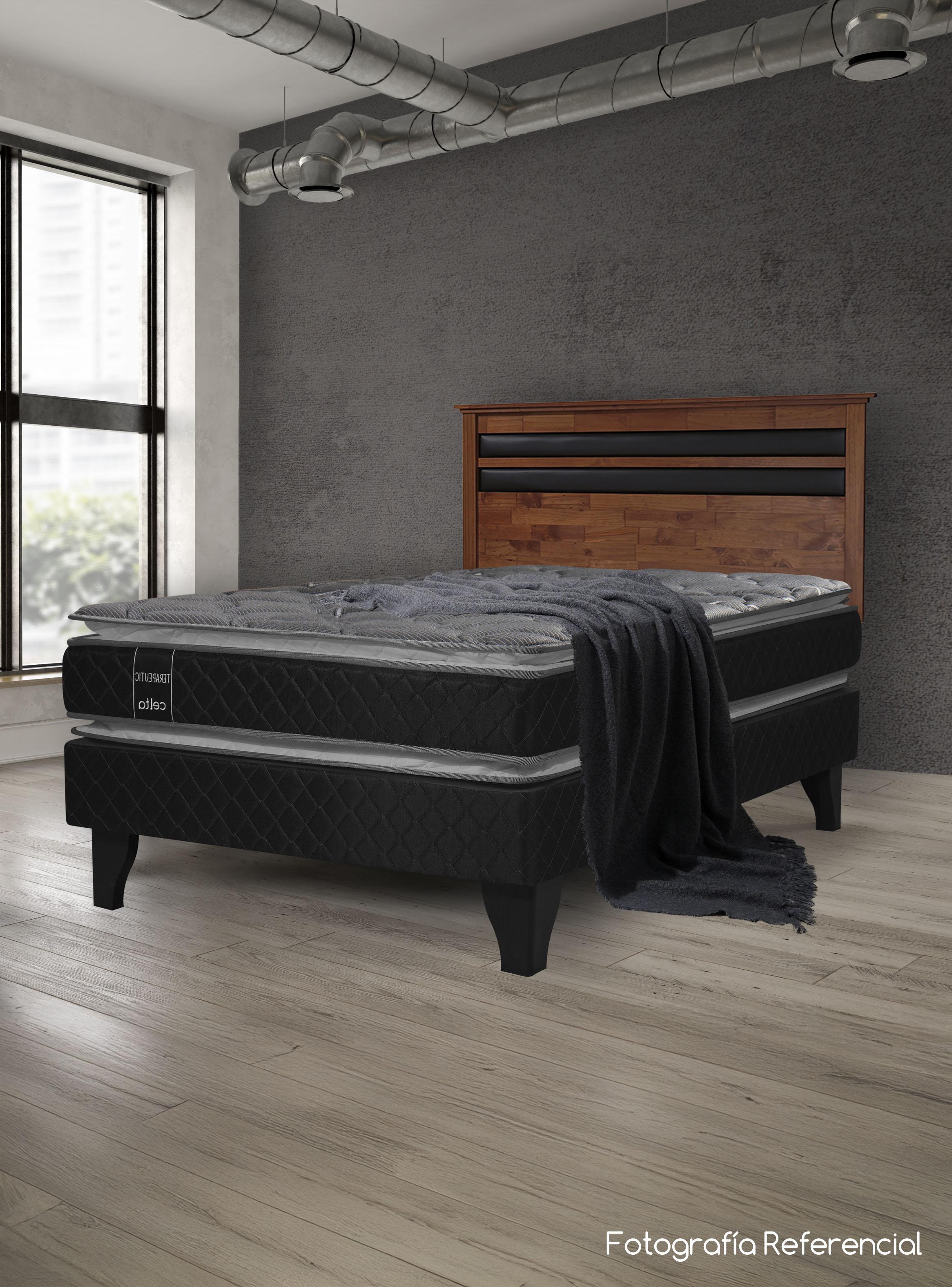 Cama Europea Terapeutic 1.5 Plazas Base Normal + Respaldo Mallorca-5