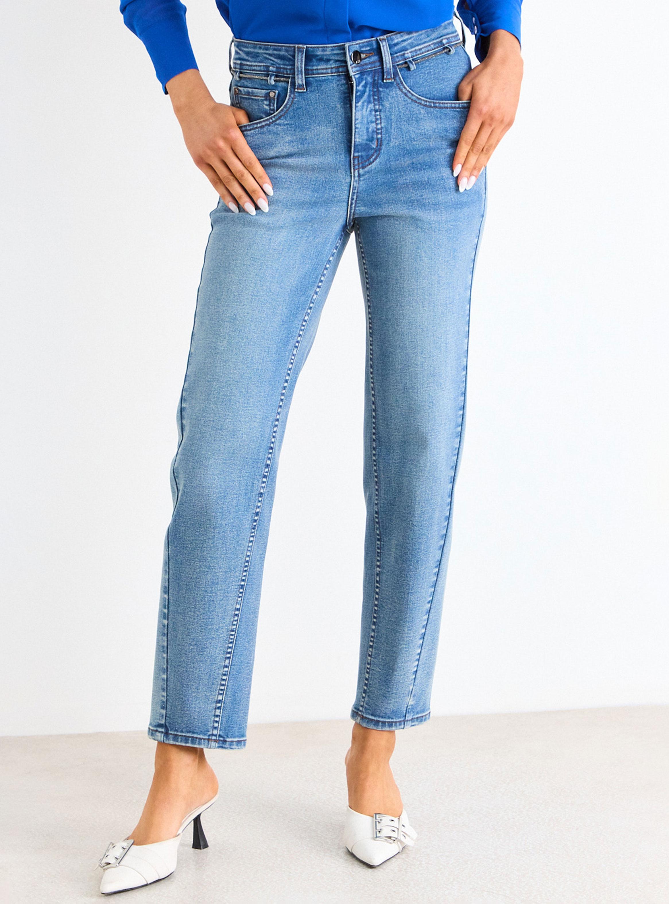 Jeans Recto Regular Fit de Tiro Medio-0