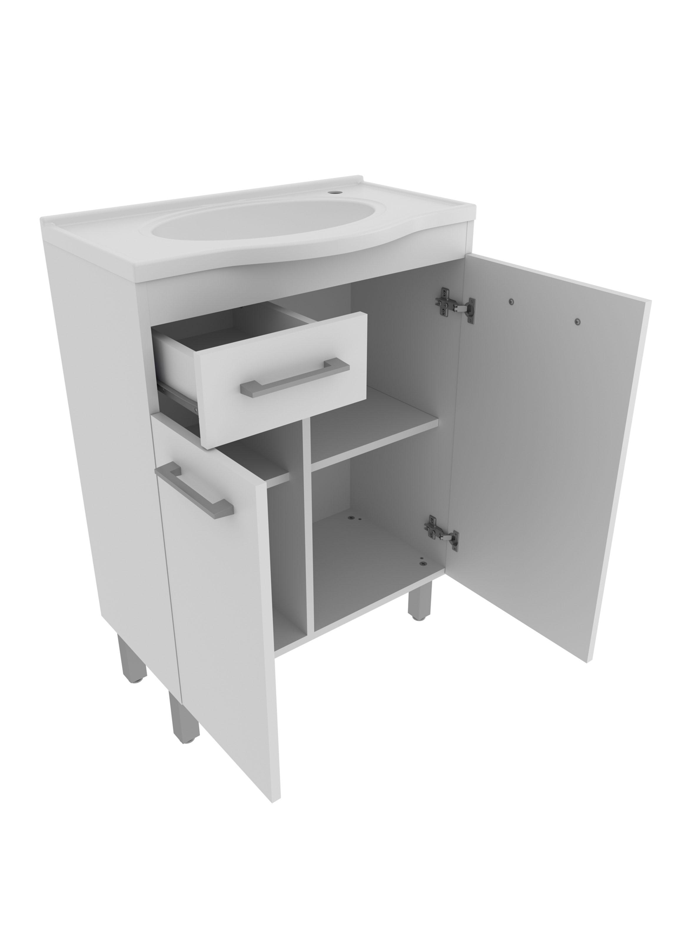 Mueble Lavamanos 2 Puertas + 1 Cajón Blanco-3