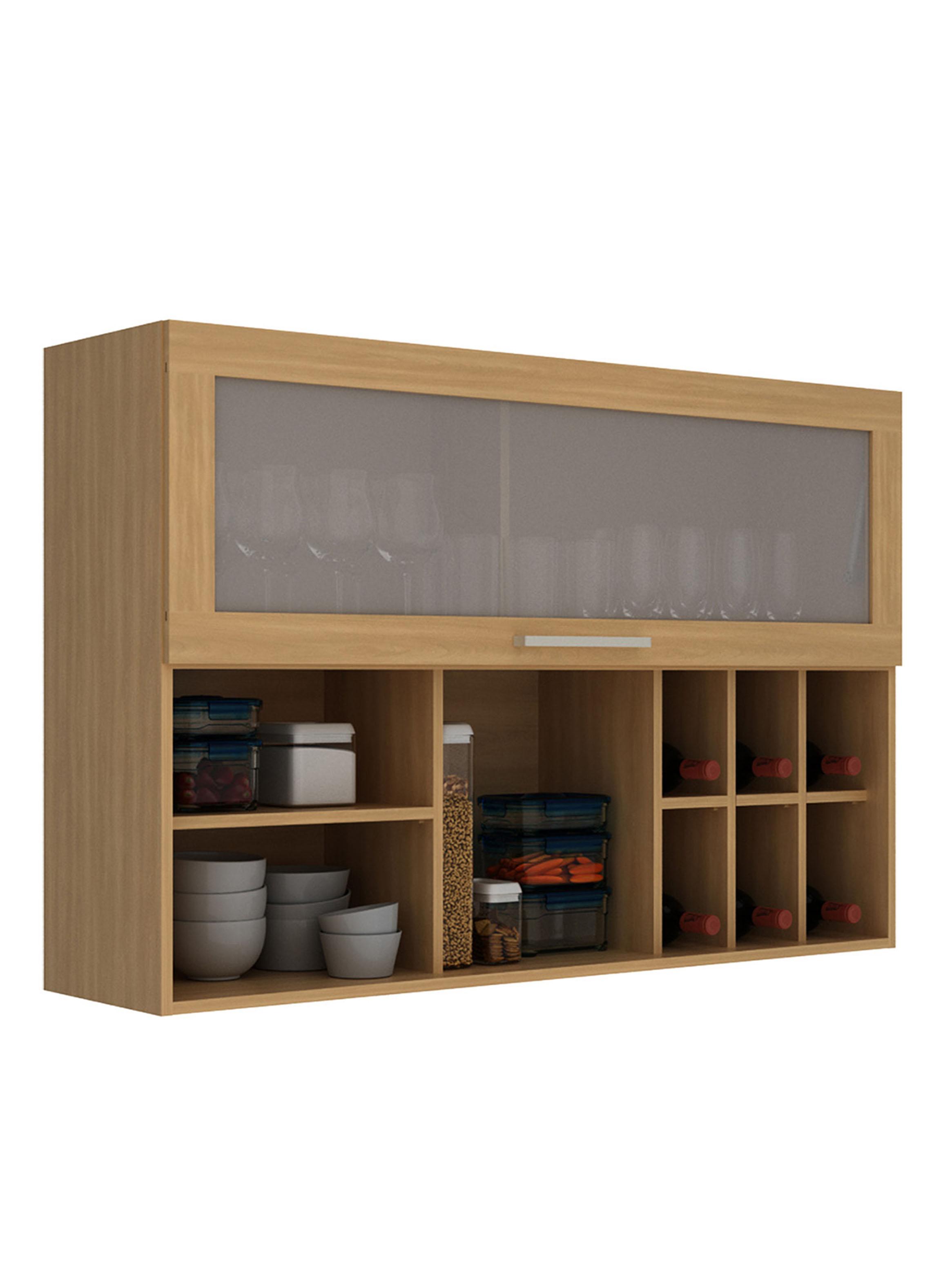 Mueble de Cocina Aéreo Reversible 1 Puerta Café-3