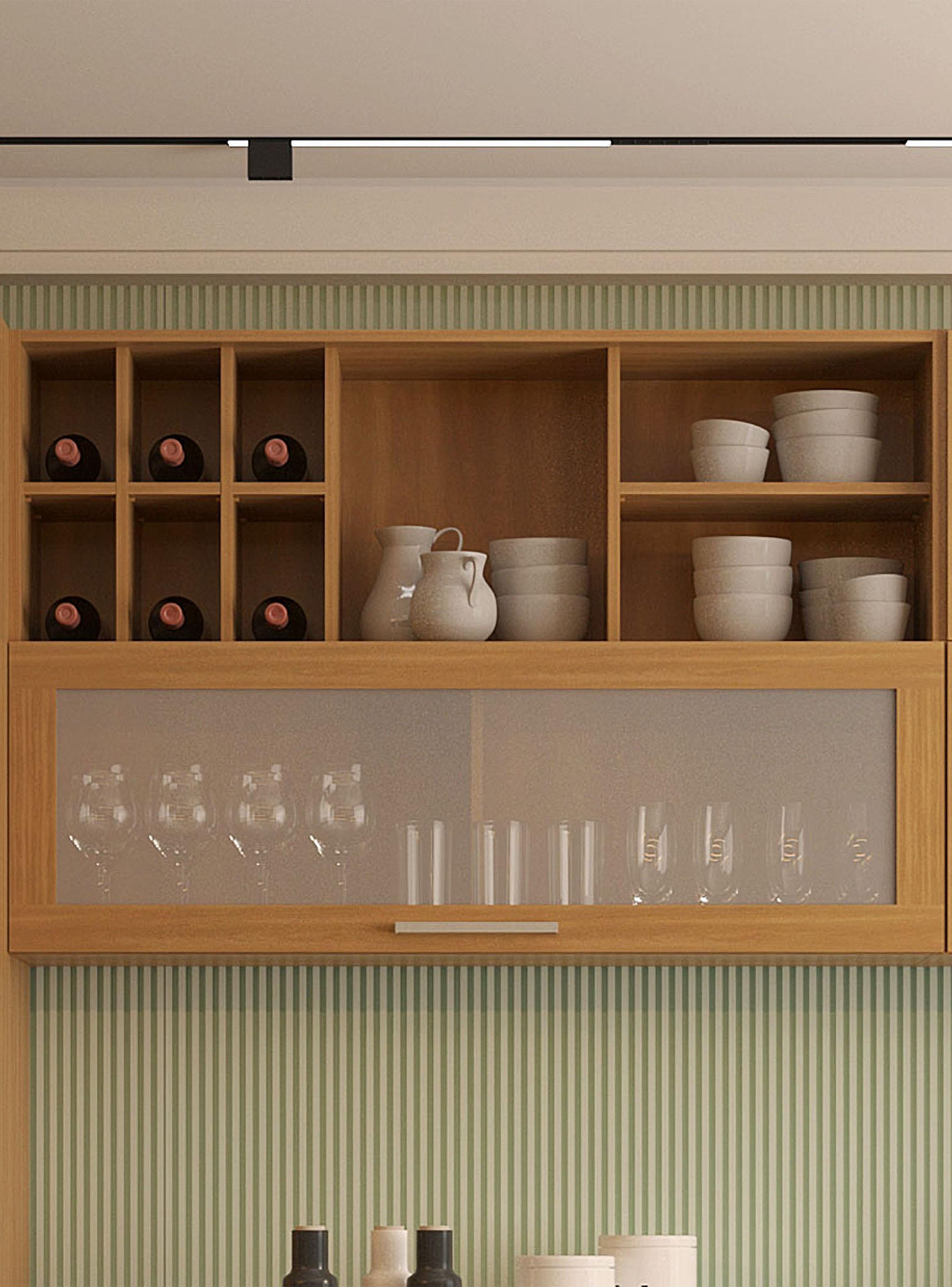 Mueble de Cocina Aéreo Reversible 1 Puerta Café-5