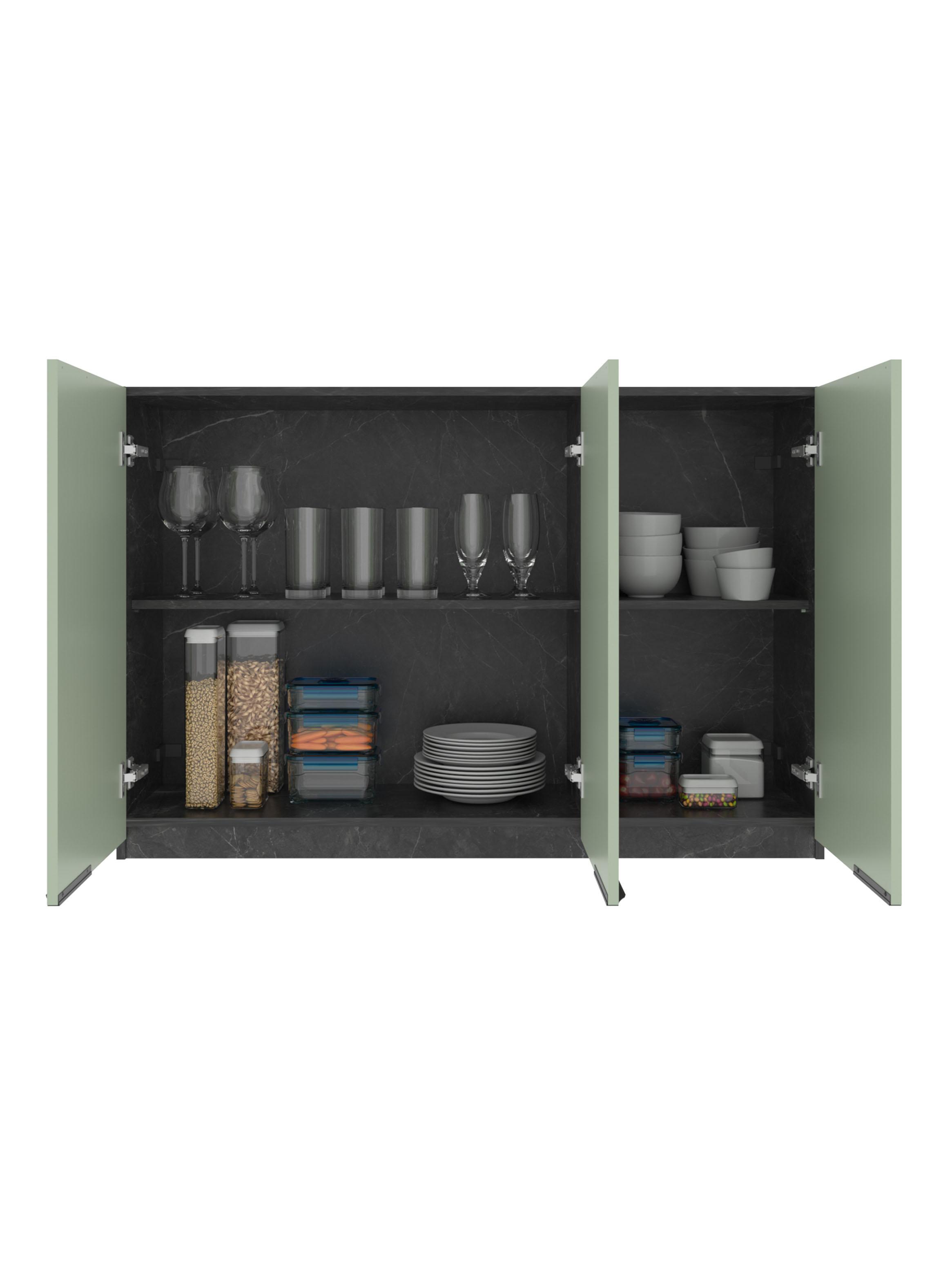 Mueble de Cocina Aéreo 3 Puertas Verde-3