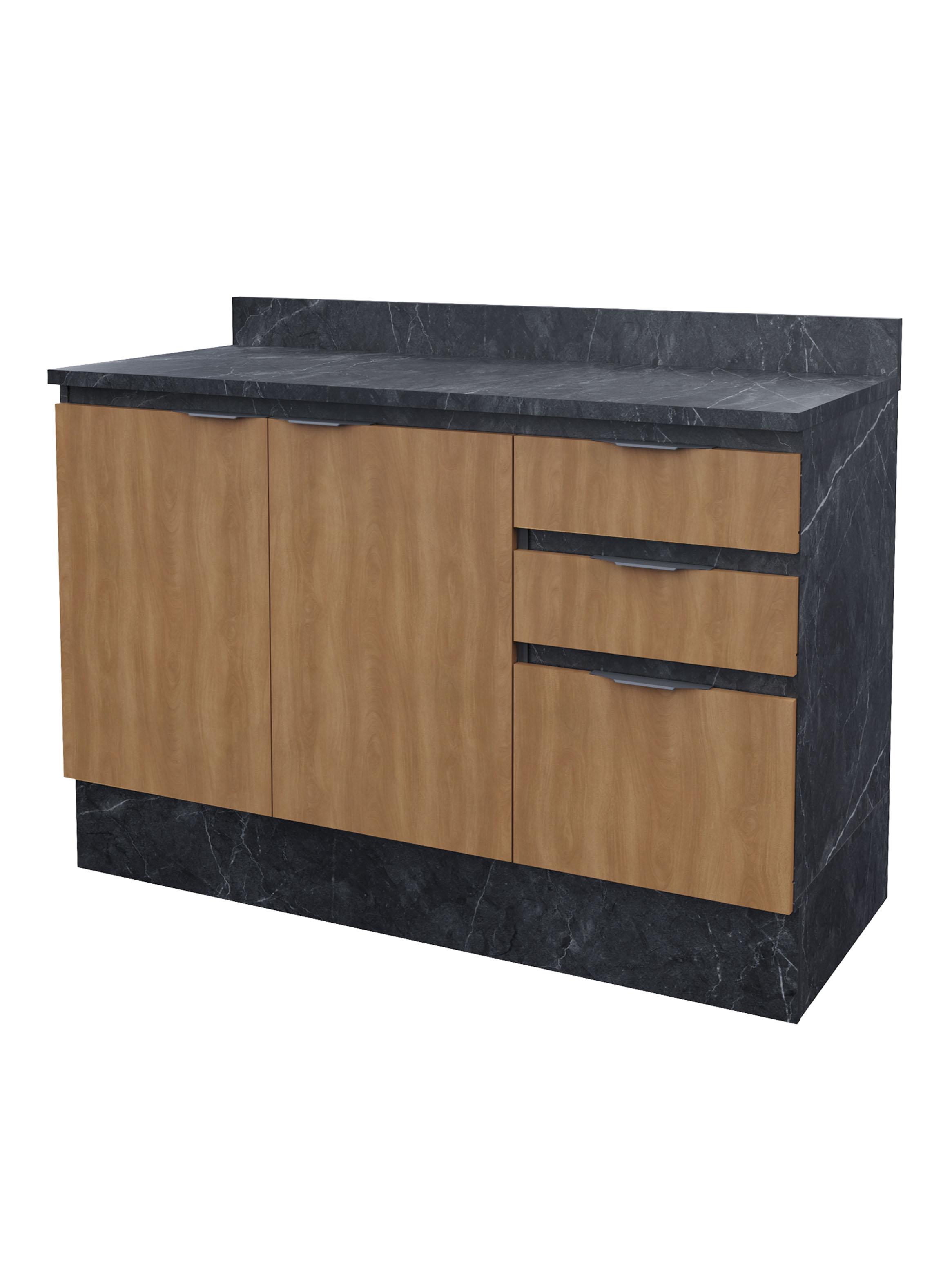 Mueble de Cocina 2 Puertas 3 Cajones Café-2