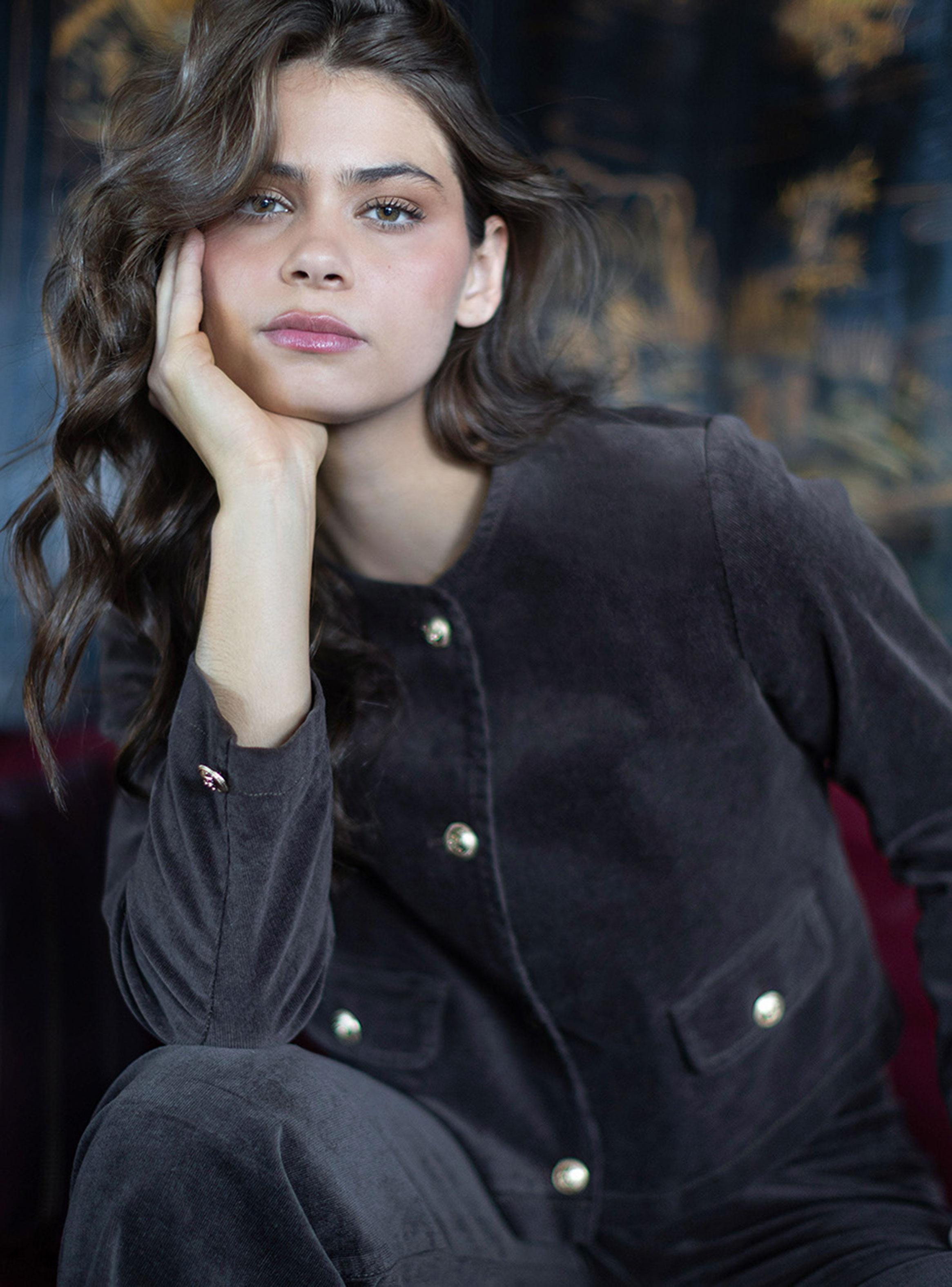 Chaqueta con Botones Cotelé-0