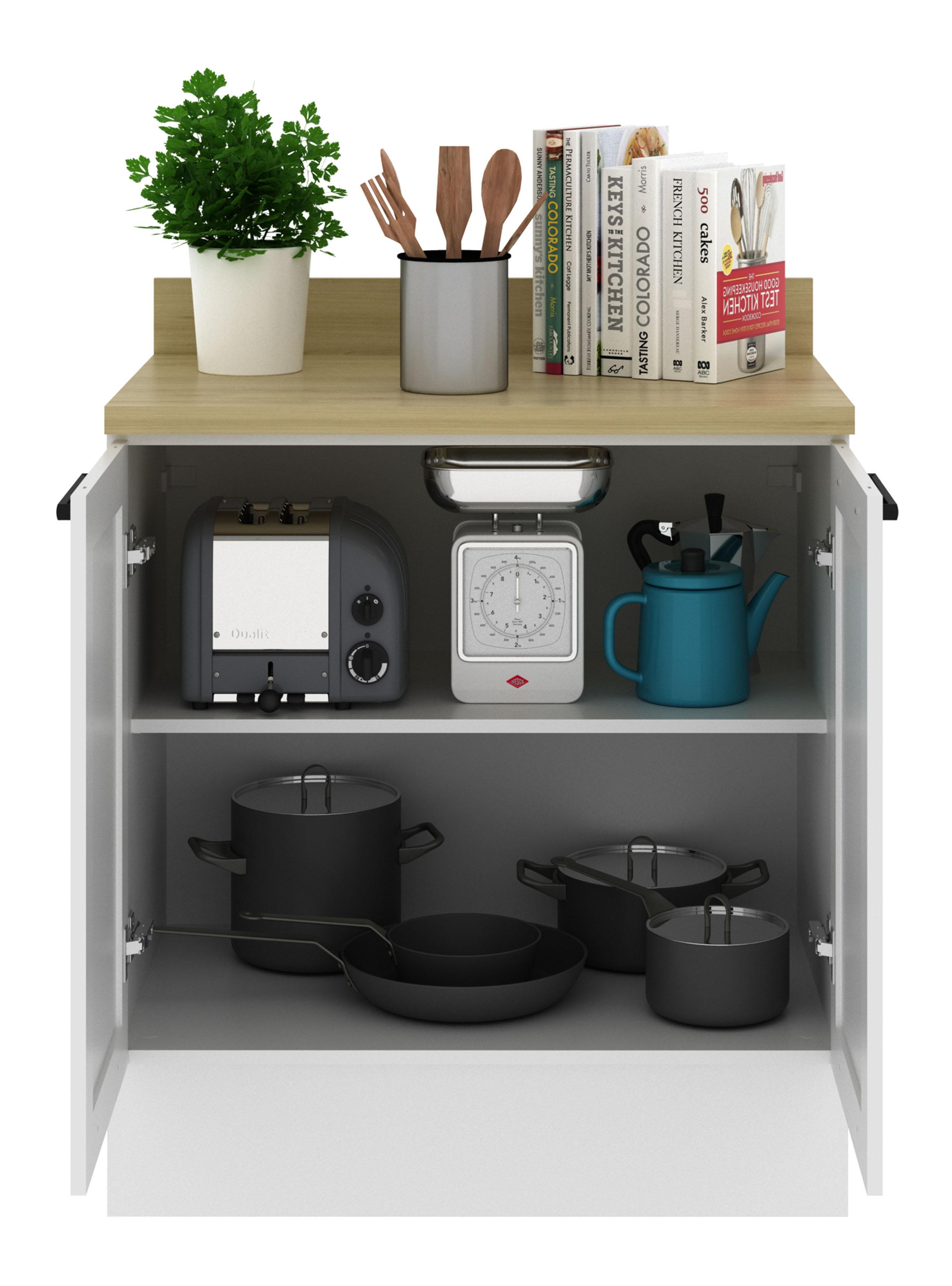 Mueble de Cocina 2 Puertas Blanco-4