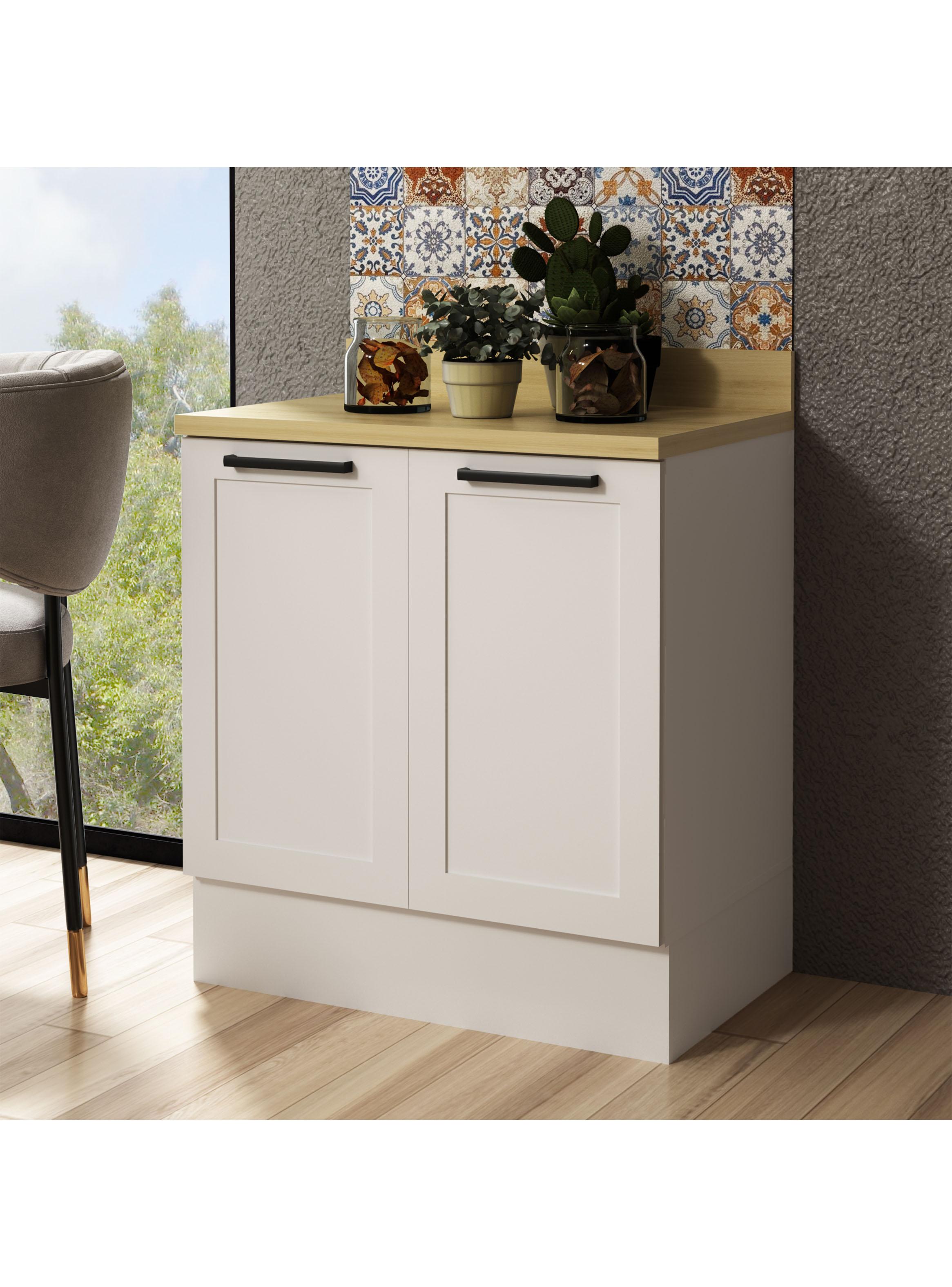 Mueble de Cocina 2 Puertas Blanco-5