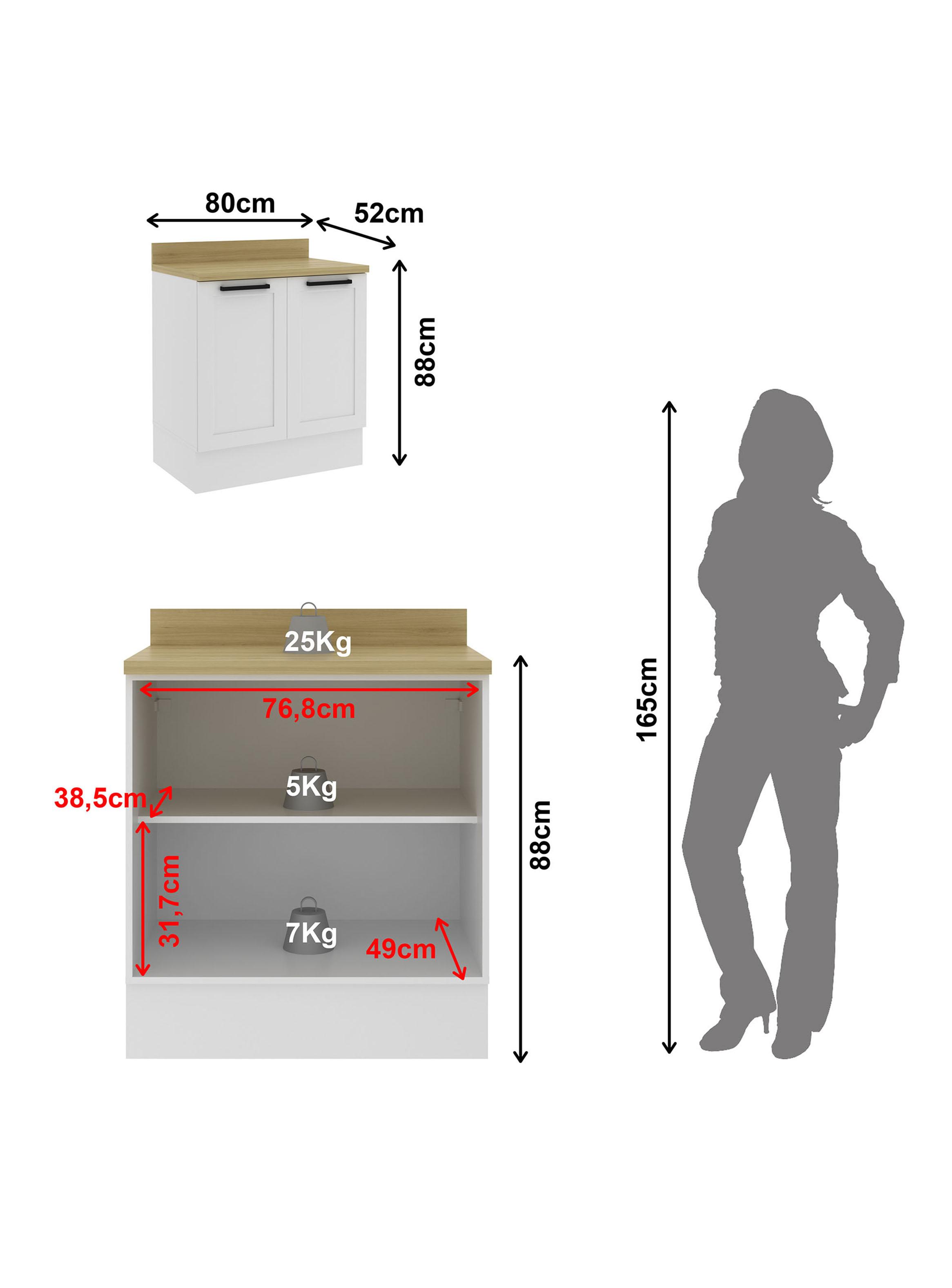 Mueble de Cocina 2 Puertas Blanco-2