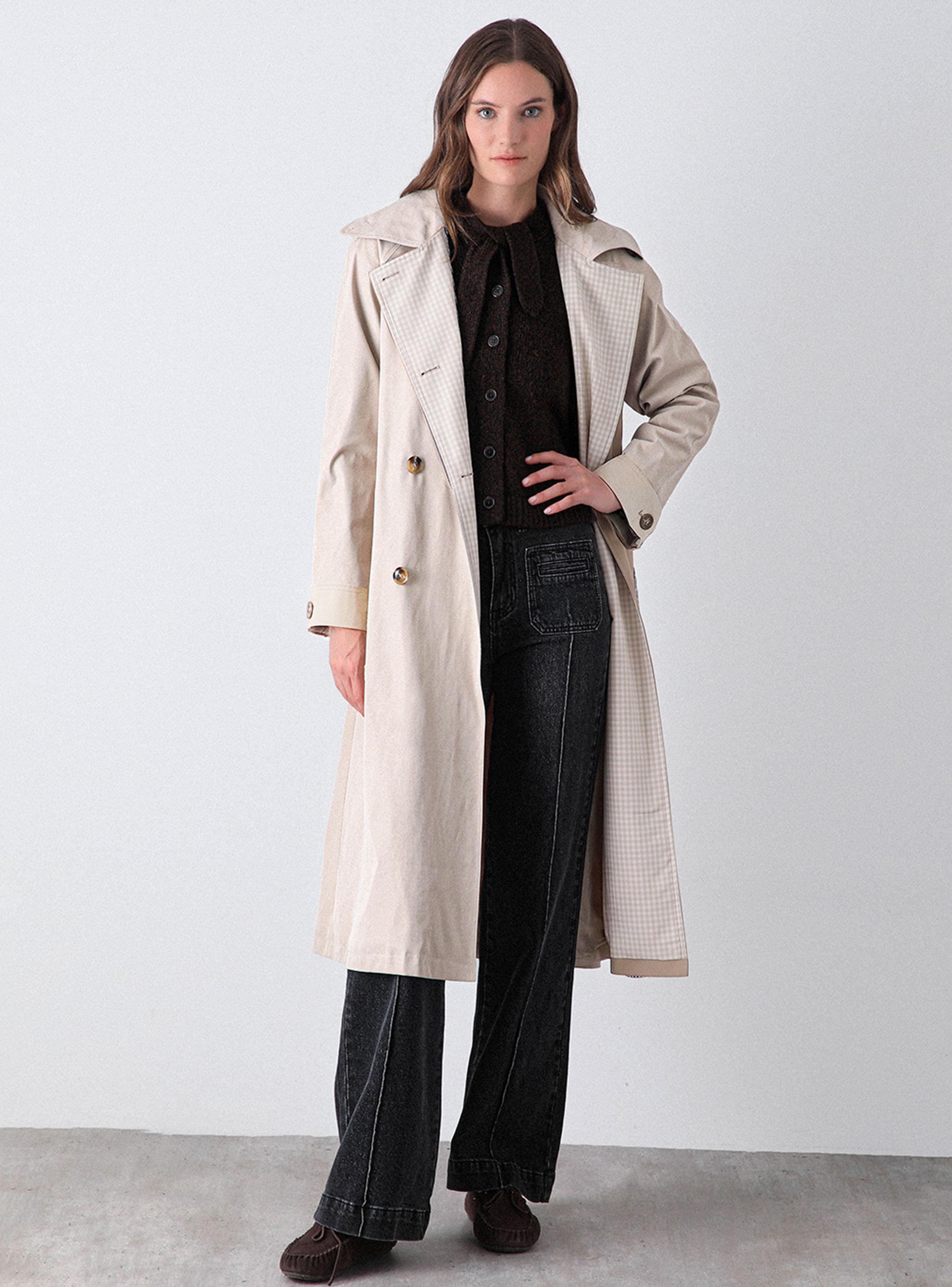 Abrigo Trench Beige-4