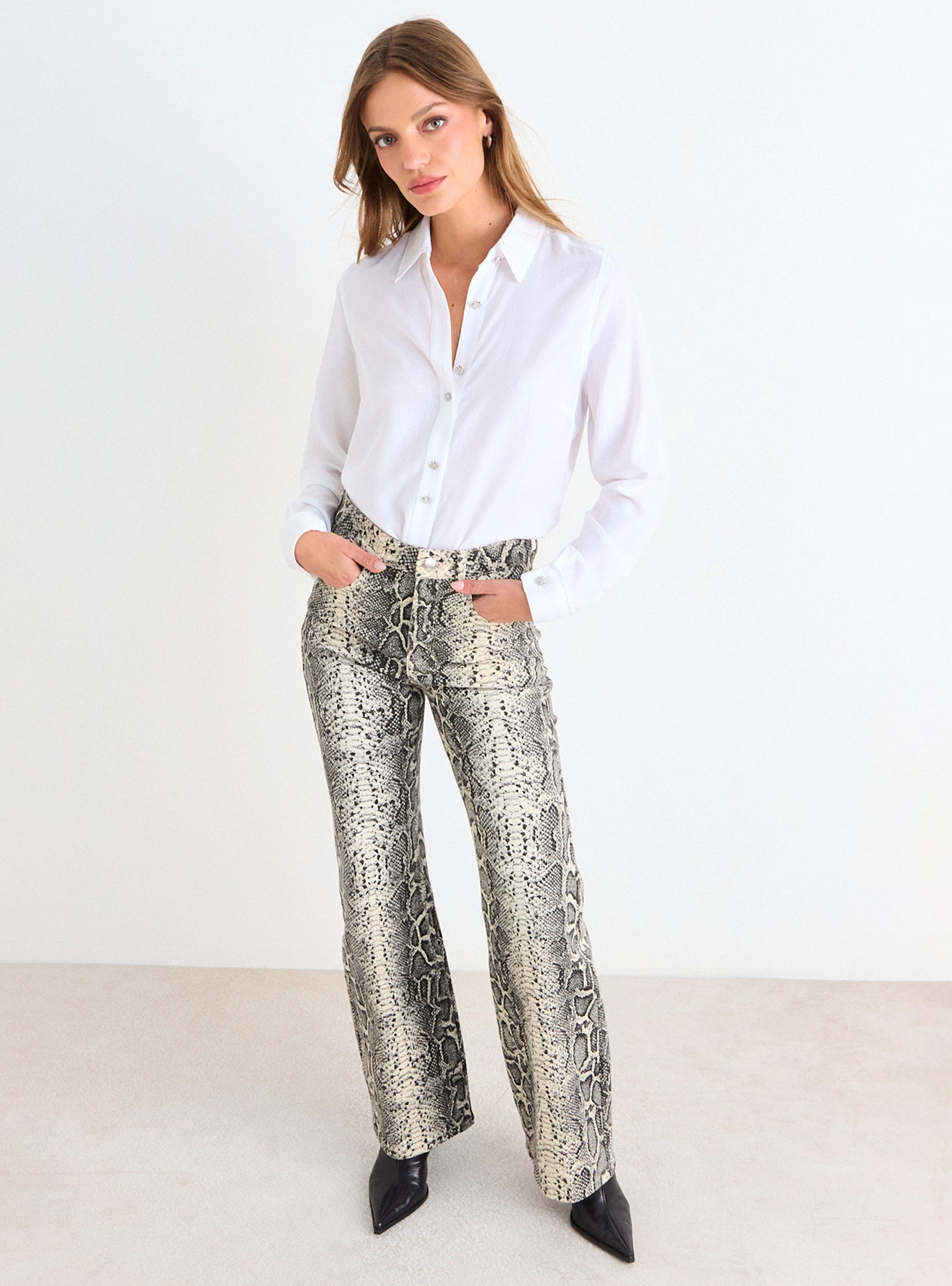 Blusa Camisera Manga Larga de Botones-4