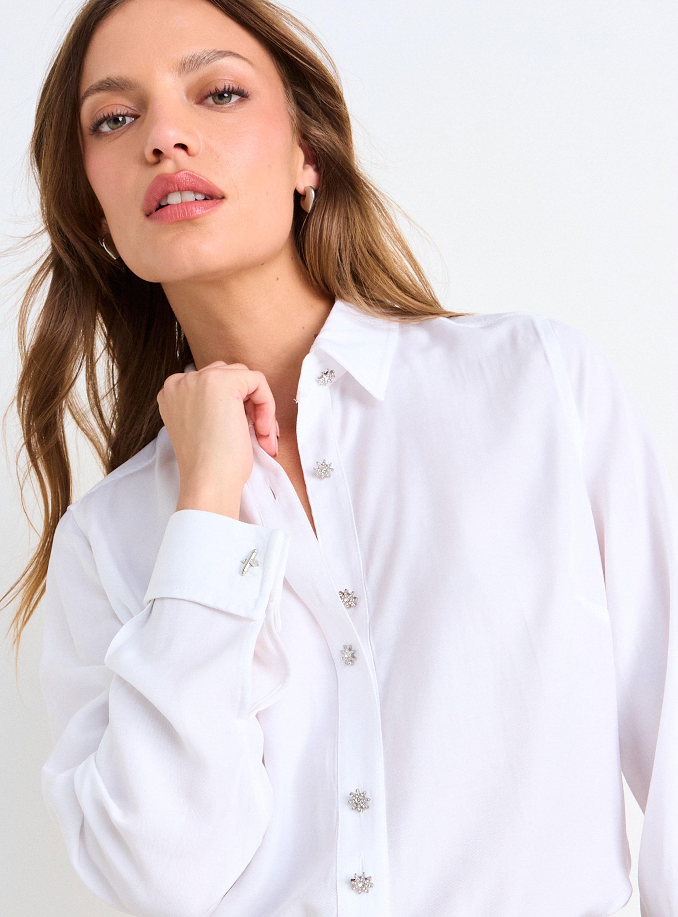 Blusa Camisera Manga Larga de Botones-3