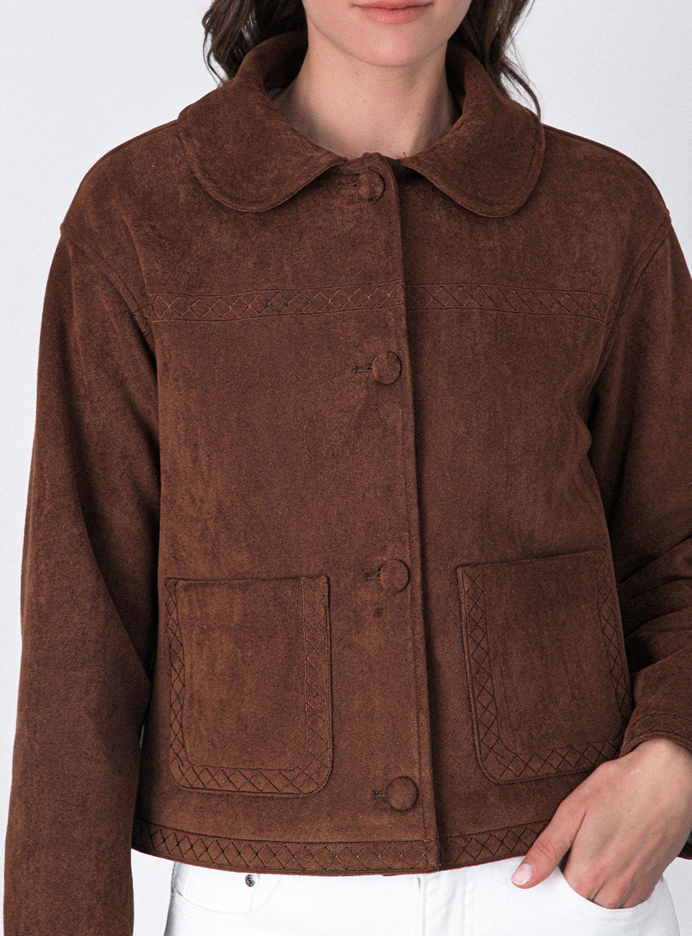 Chaqueta Detalle Bordado Brown-3