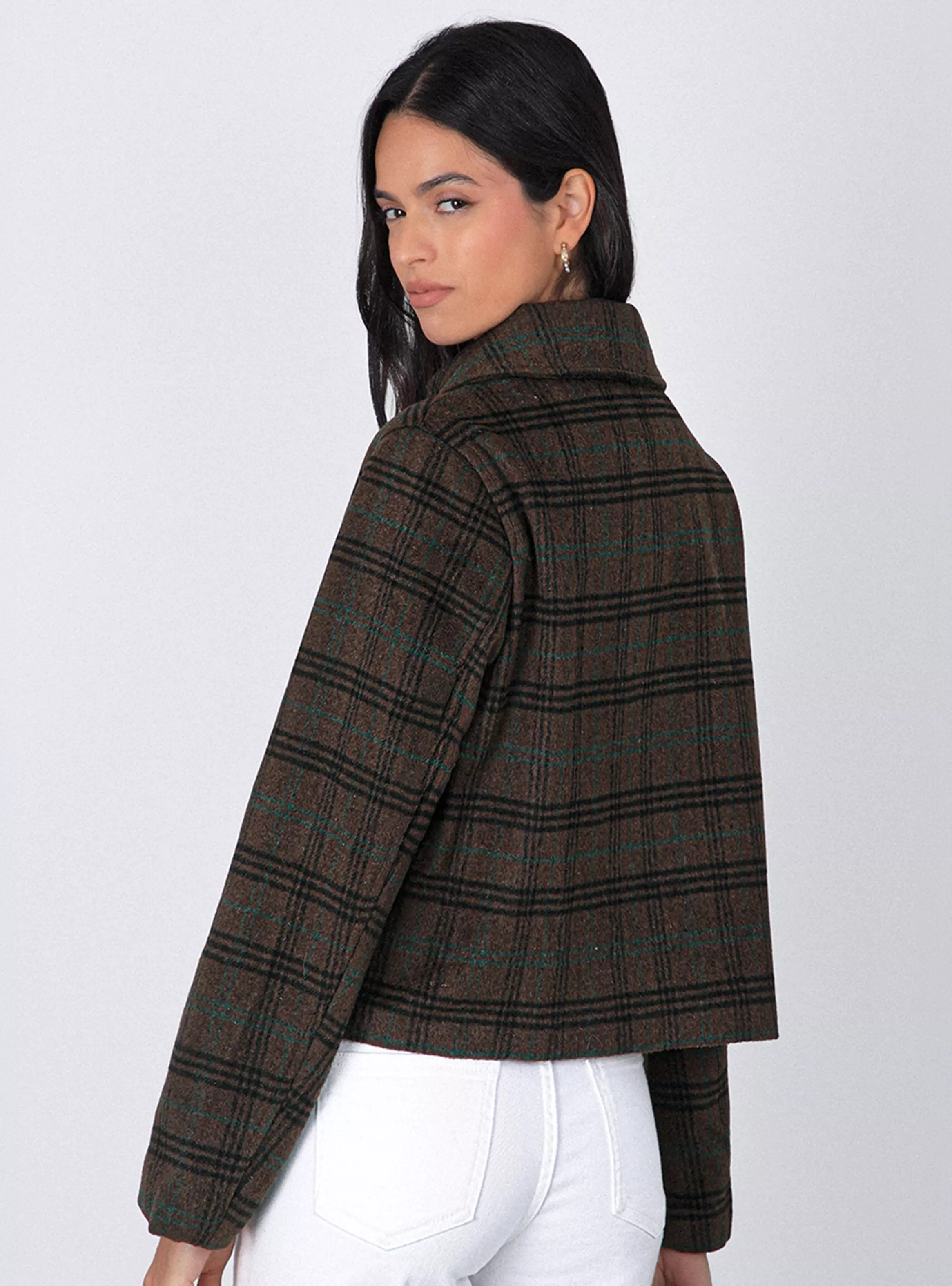 Chaqueta Tejida Cuadros Print-2