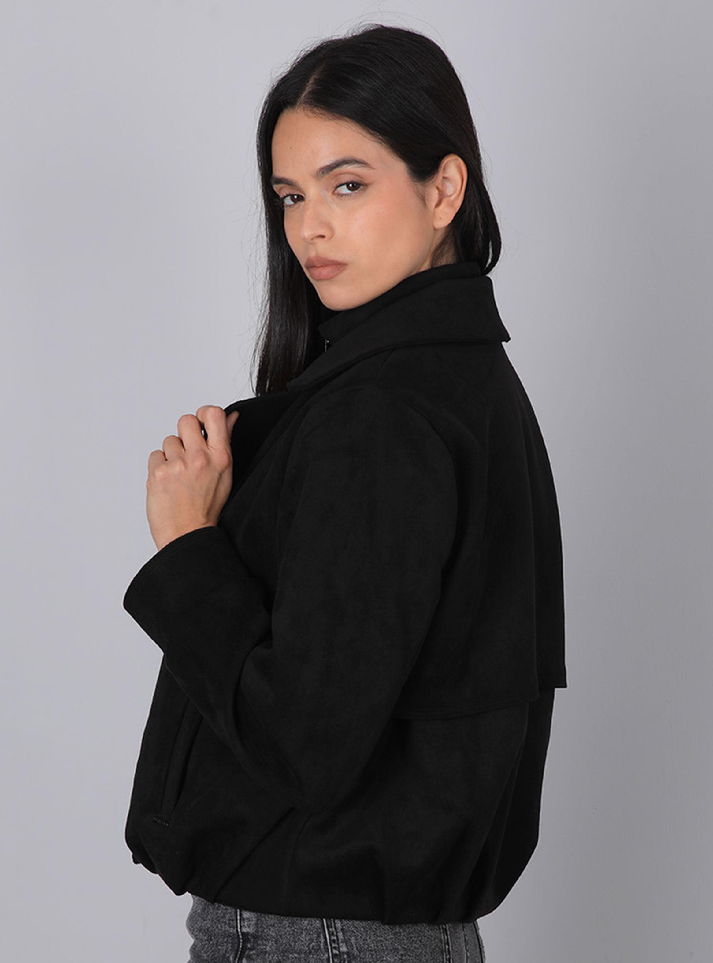 Chaqueta Suede Botones Black-2