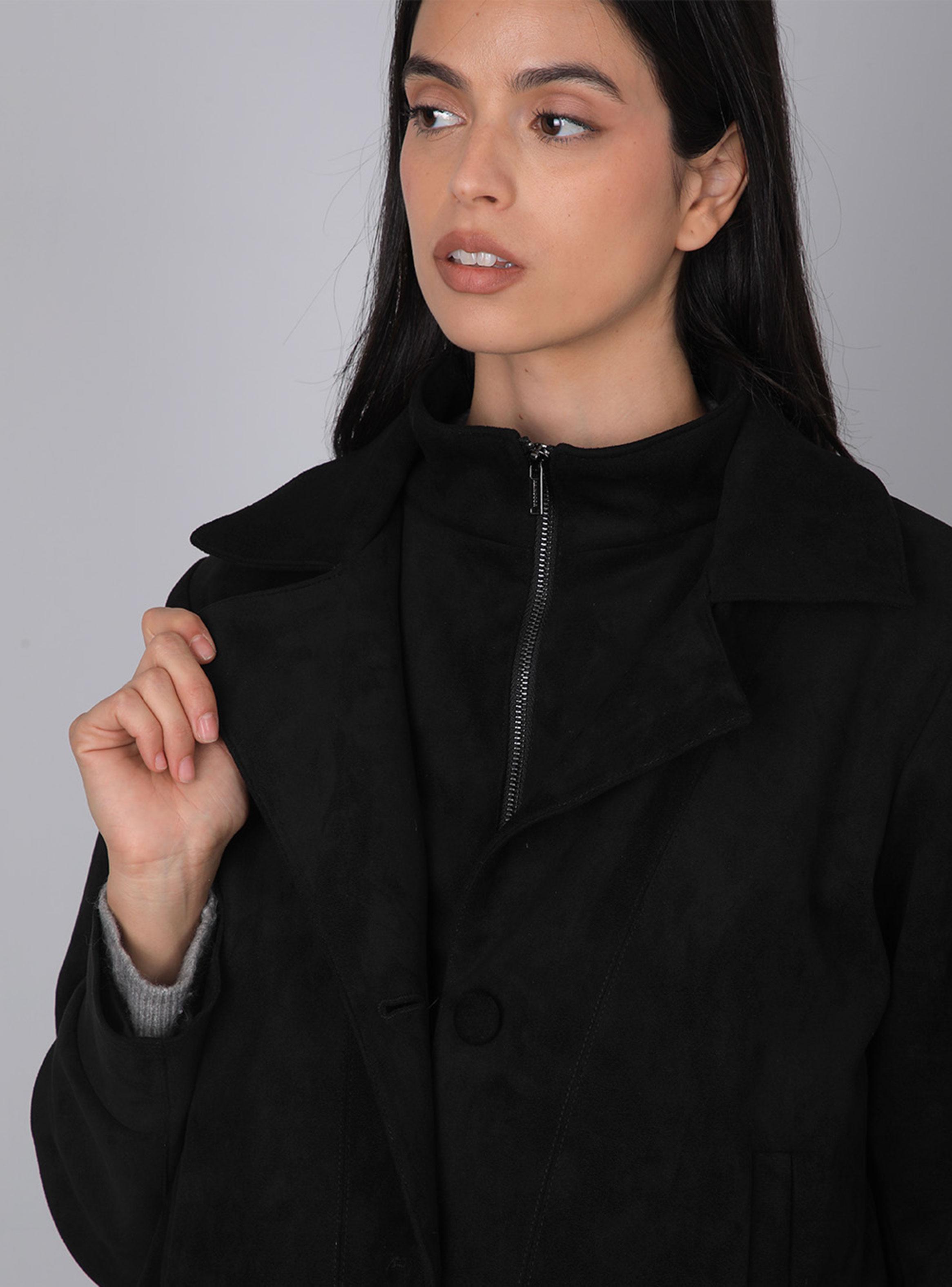 Chaqueta Suede Botones Black-3