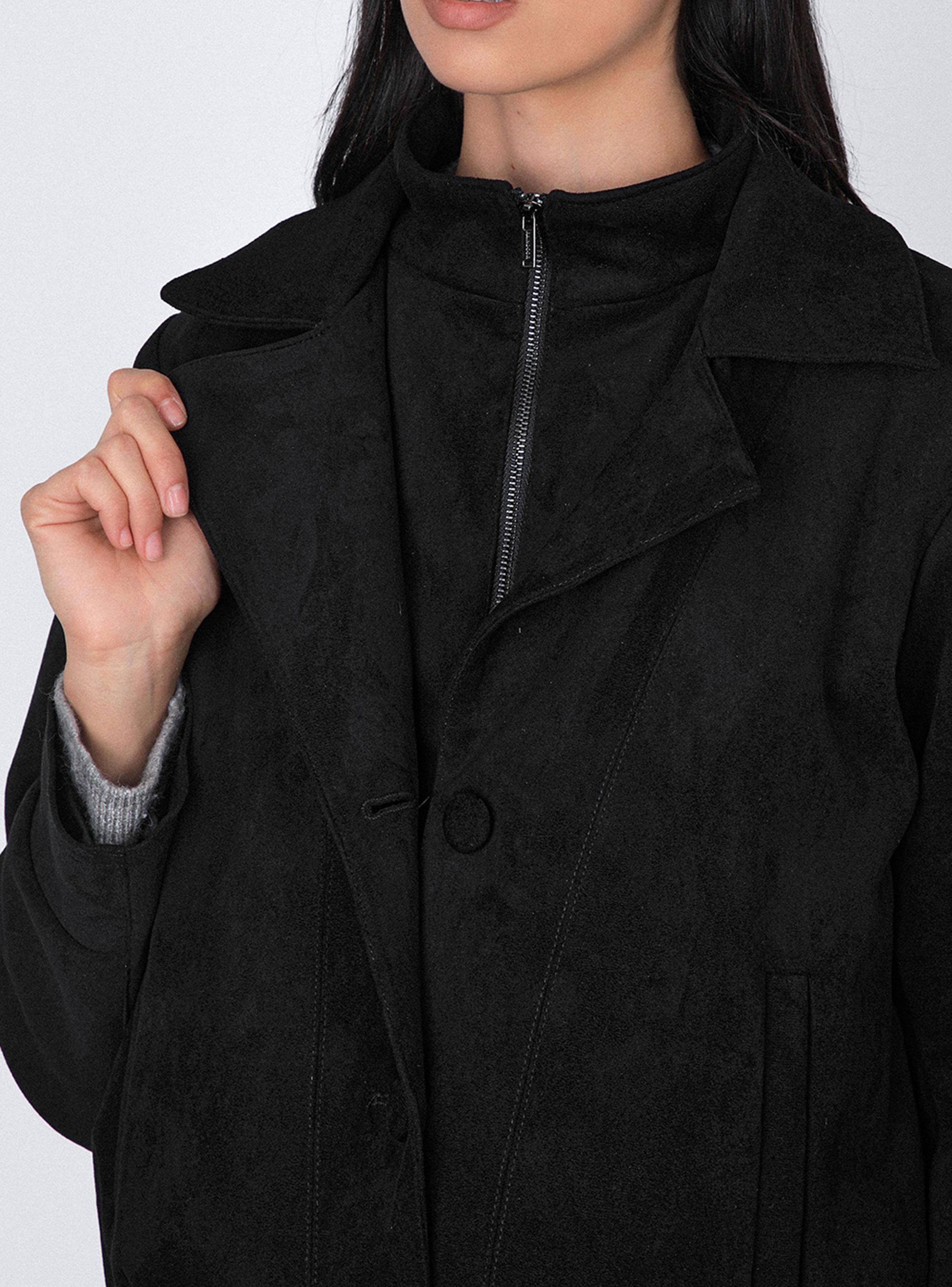 Chaqueta Suede Botones Black-3
