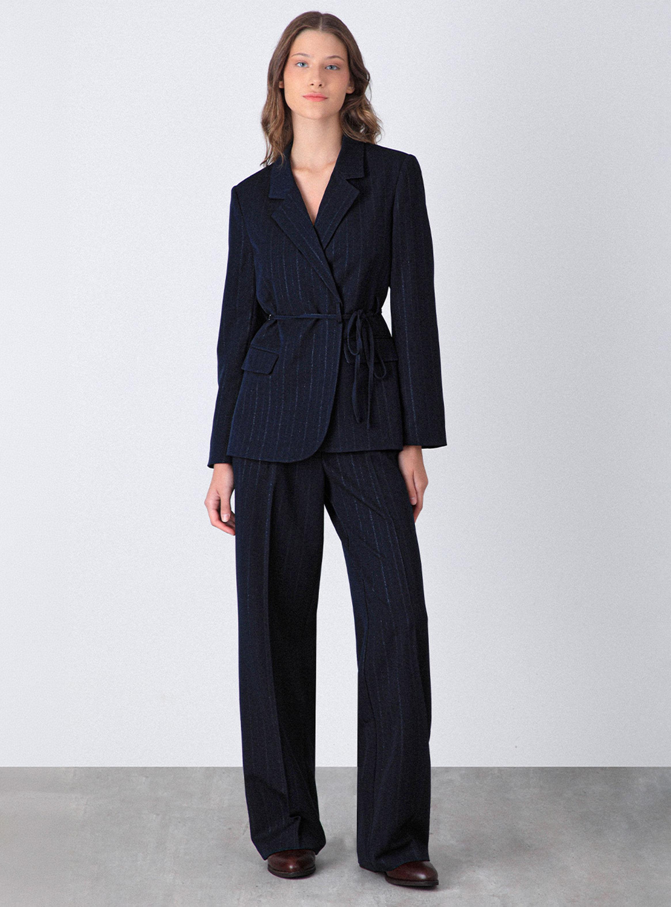 Blazer Líneas Lurex Navy-3