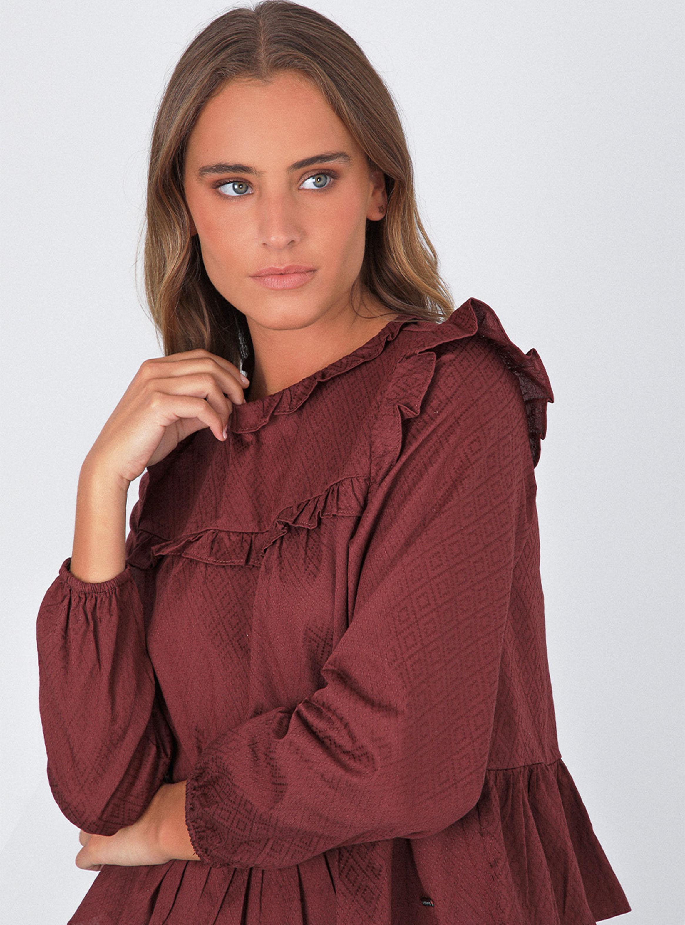 Blusa Vuelos Frontales Burgundy-2