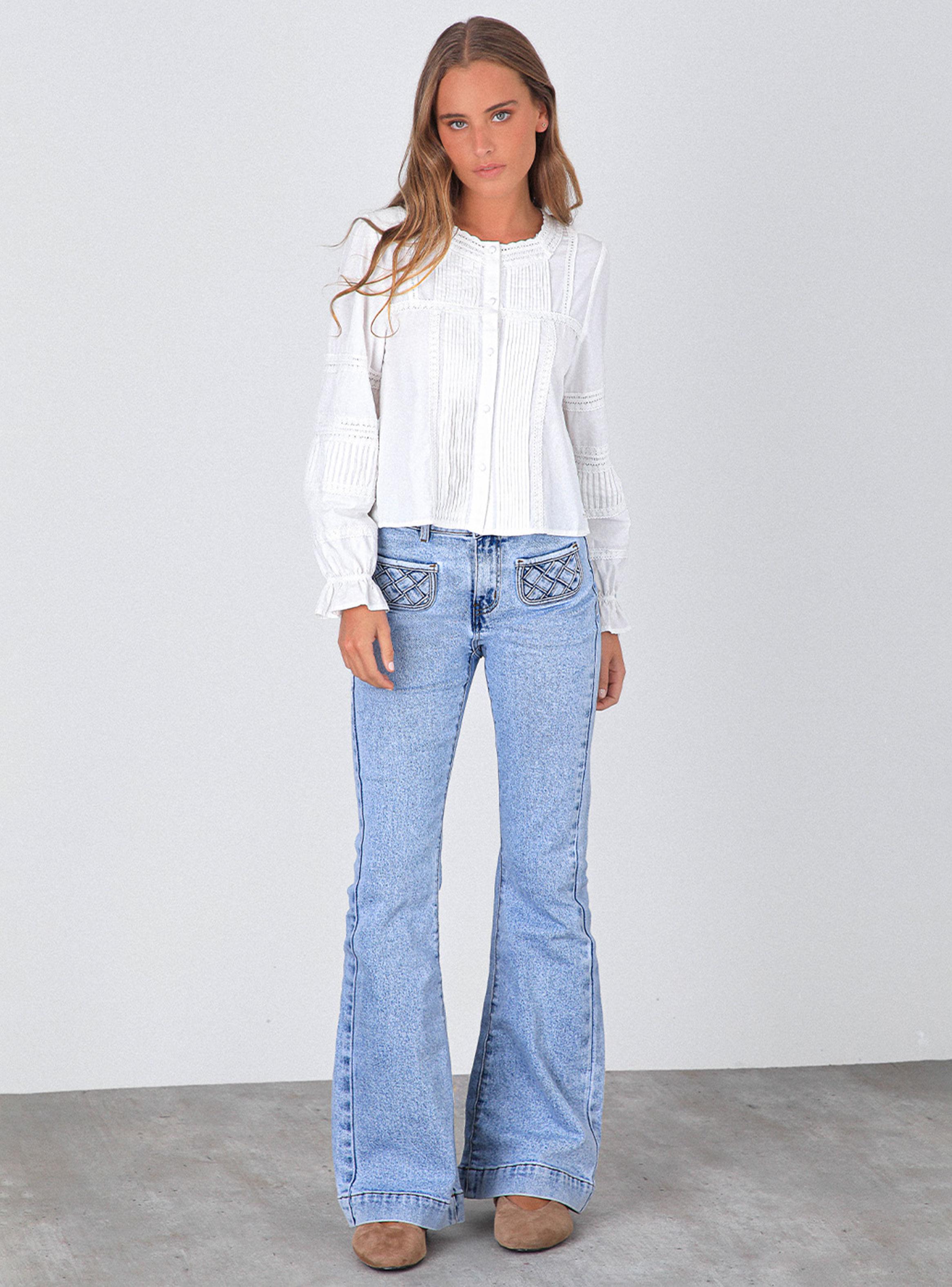 Blusa Pliegues Botón White-5