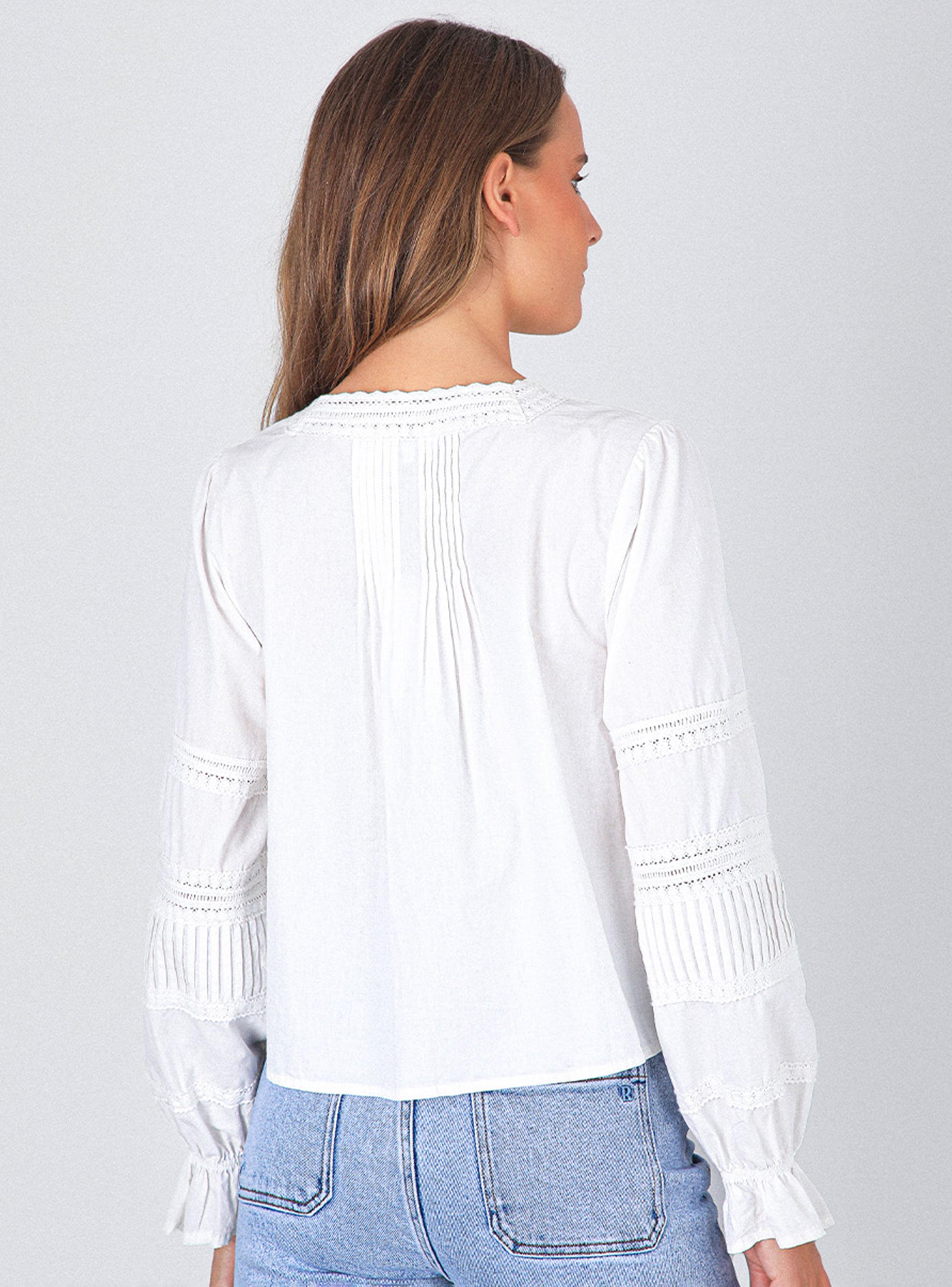 Blusa Pliegues Botón White-2
