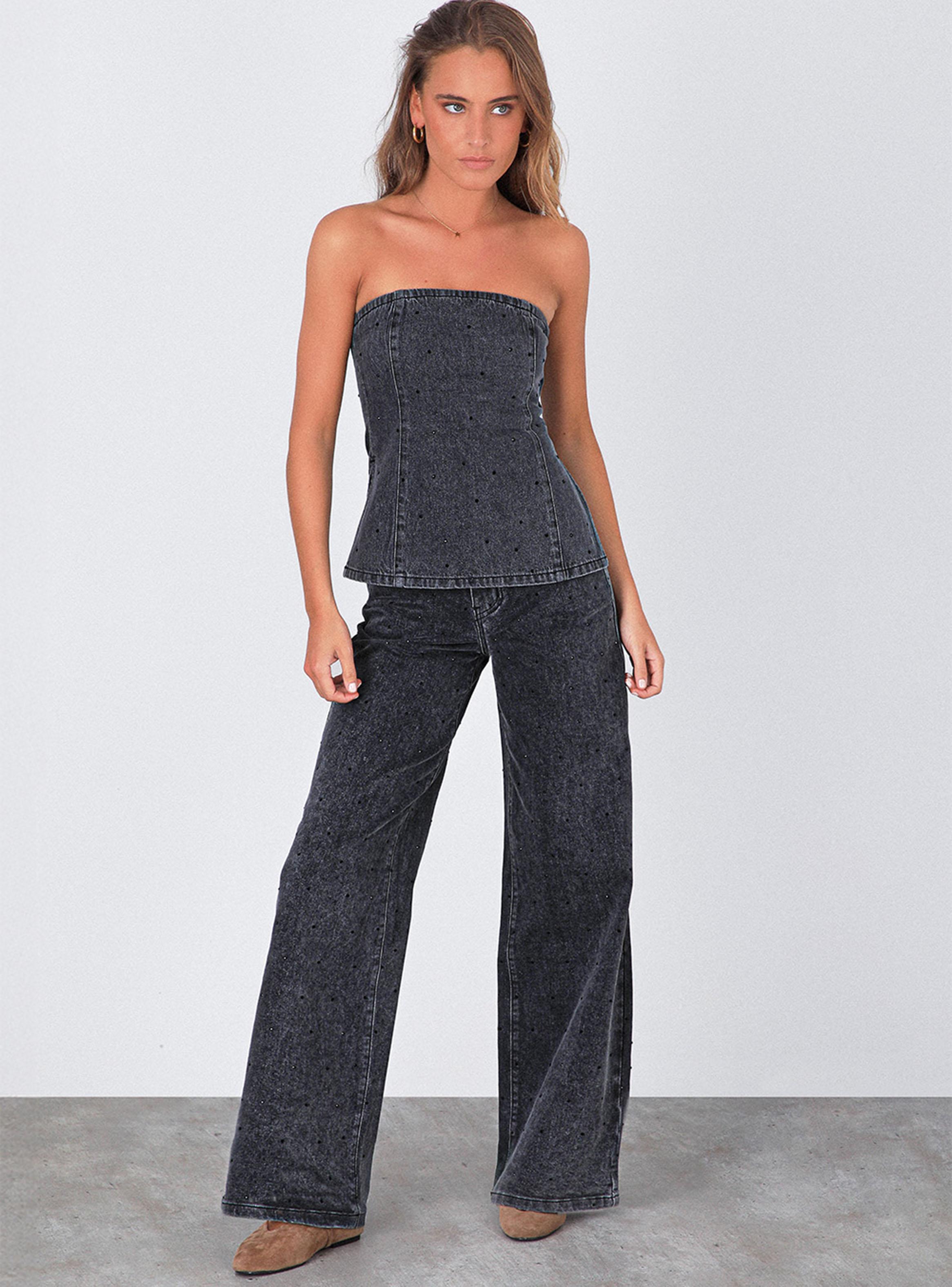 Top Strapless Strass Black-5