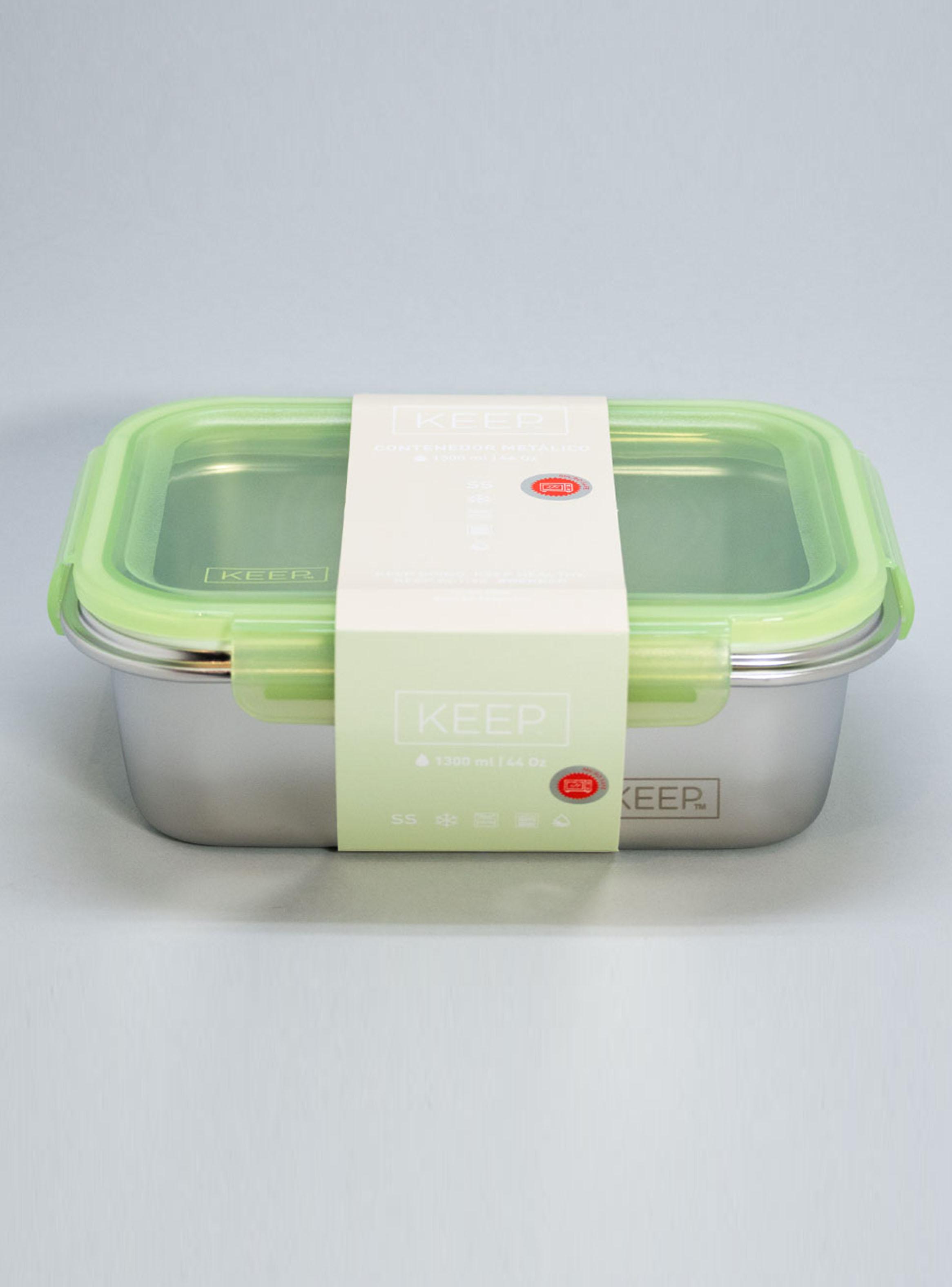 Taper Contenedor Hermético Metálico 1300 ml Pistacho-3