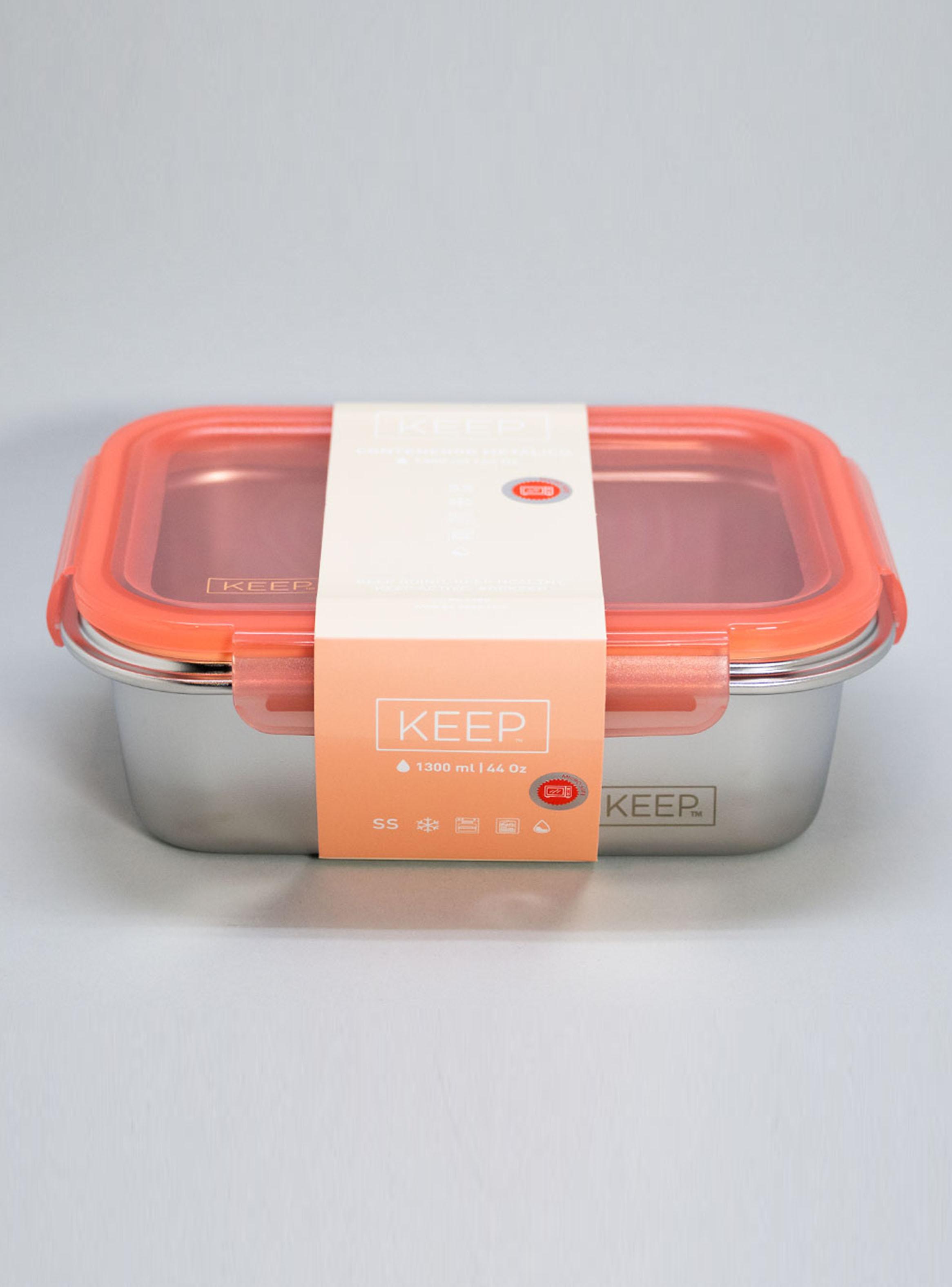 Taper Contenedor Hermético Metálico 1300 ml Coral-3