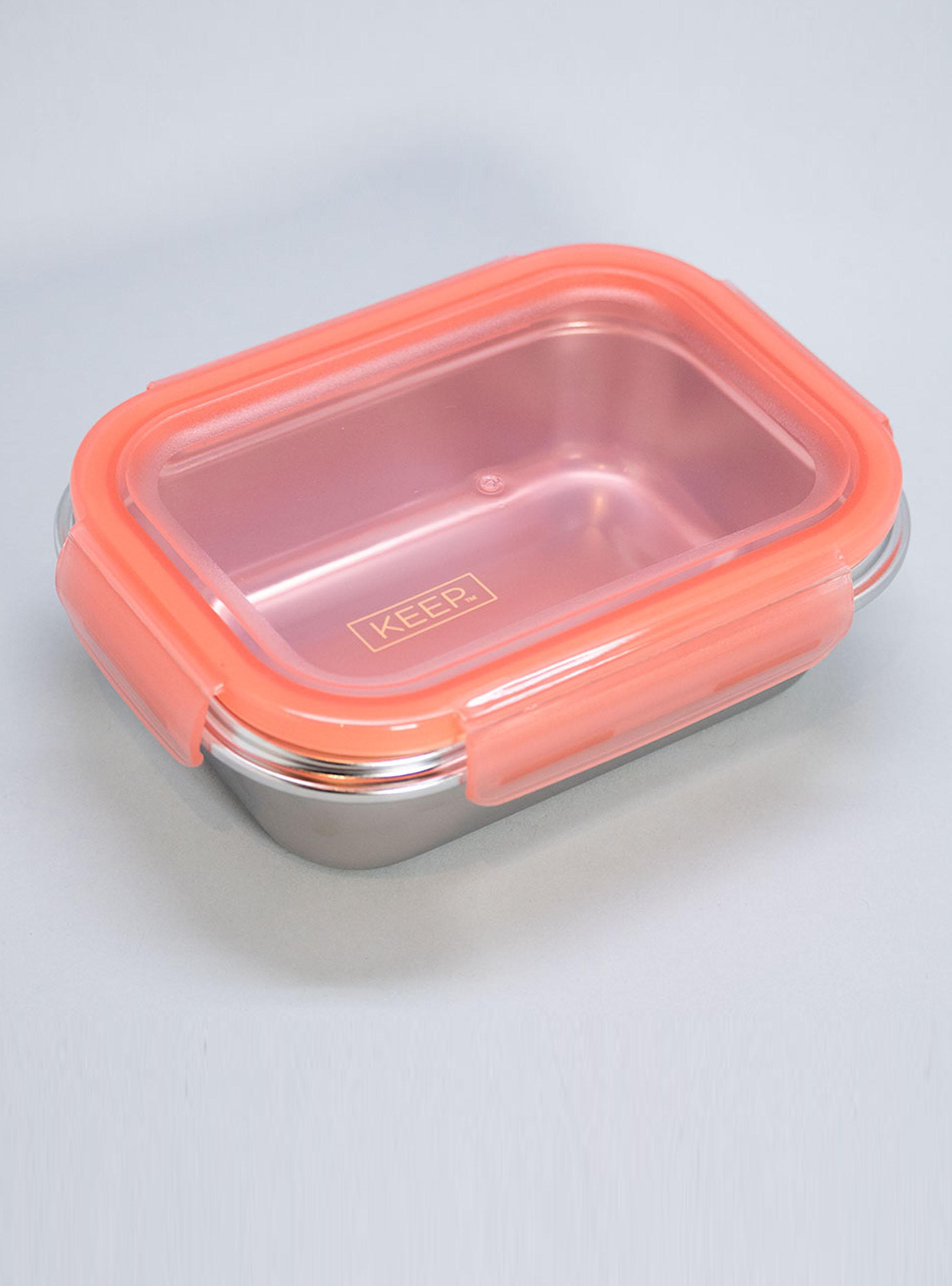 Taper Contenedor Hermético Metálico 650 ml Coral-2