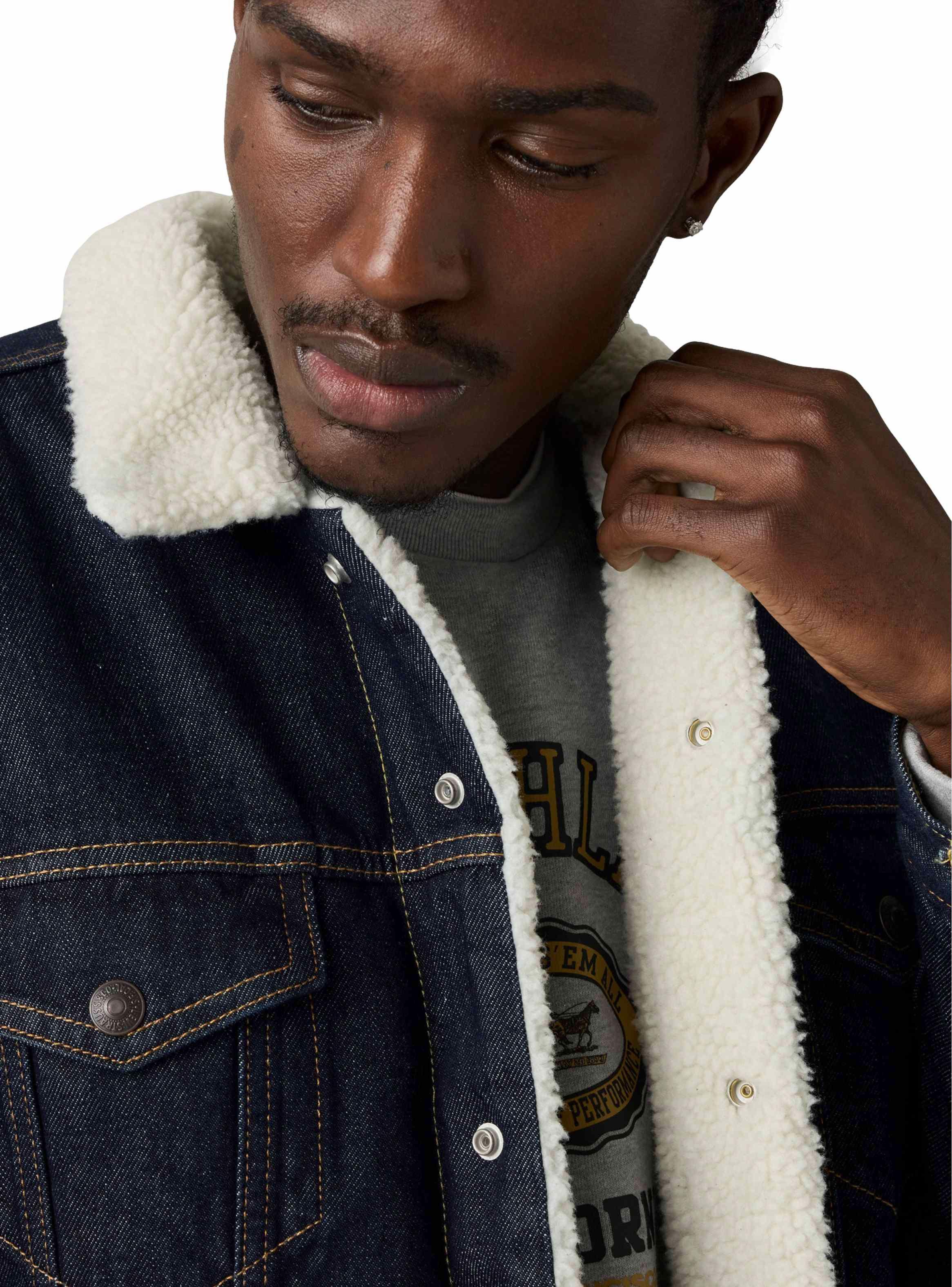 Chaqueta Sherpa  Cuello V Casual-2