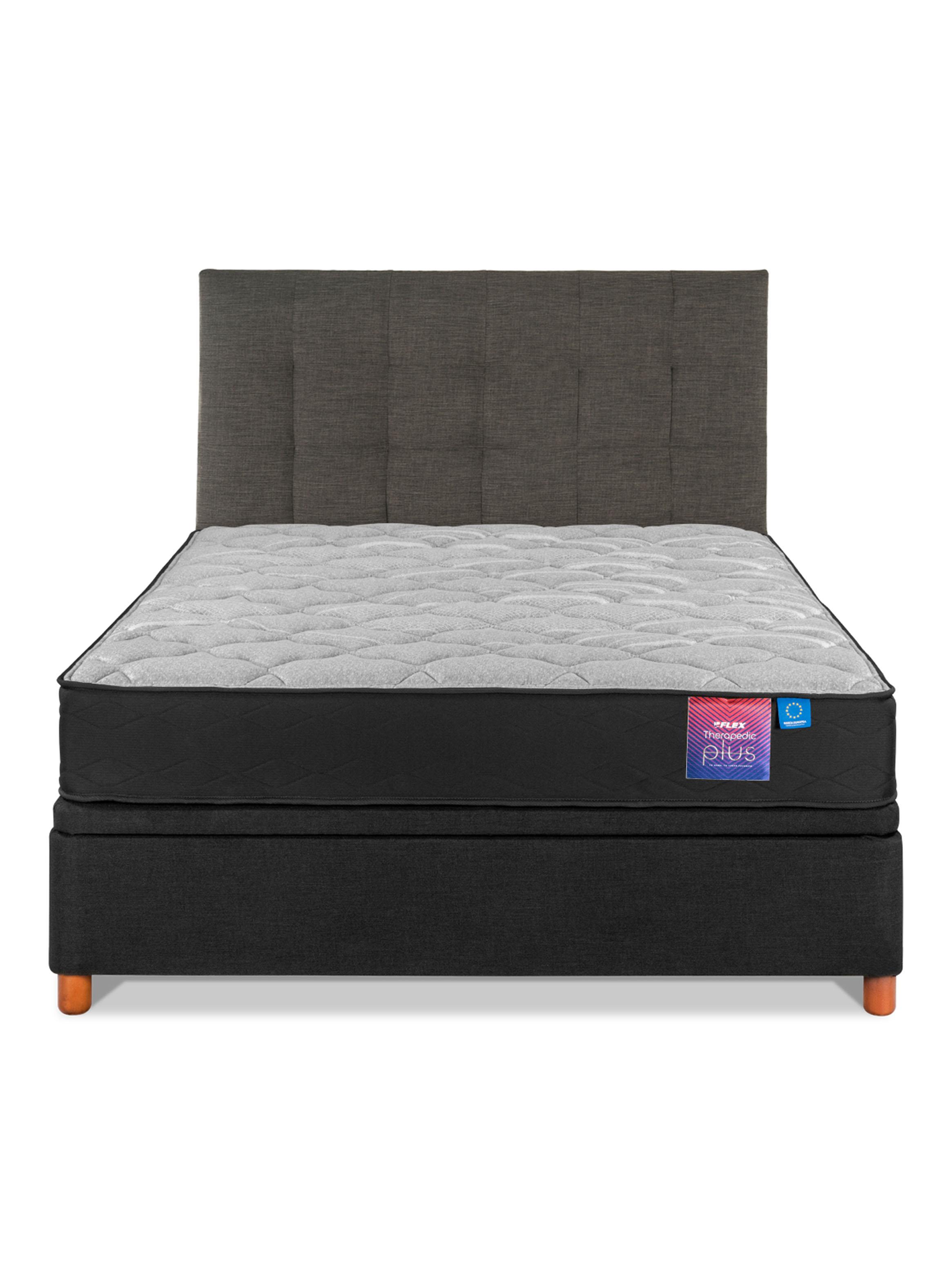 Cama Baúl Therapedic Plus 2 Plazas Respaldo Design Gráfito-2