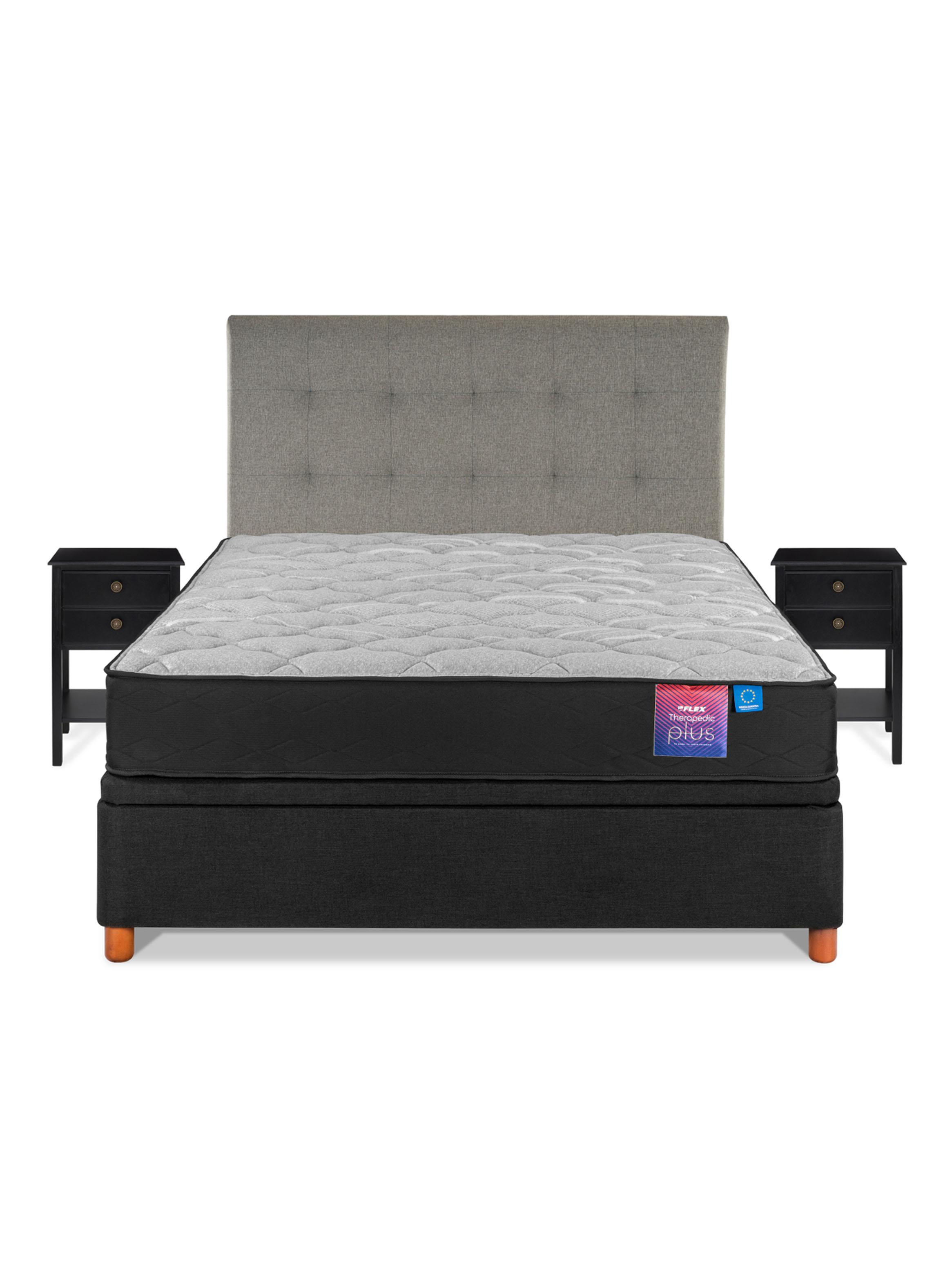 Cama Baúl Therapedic Plus 2 Plazas Respaldo Design Velador -1