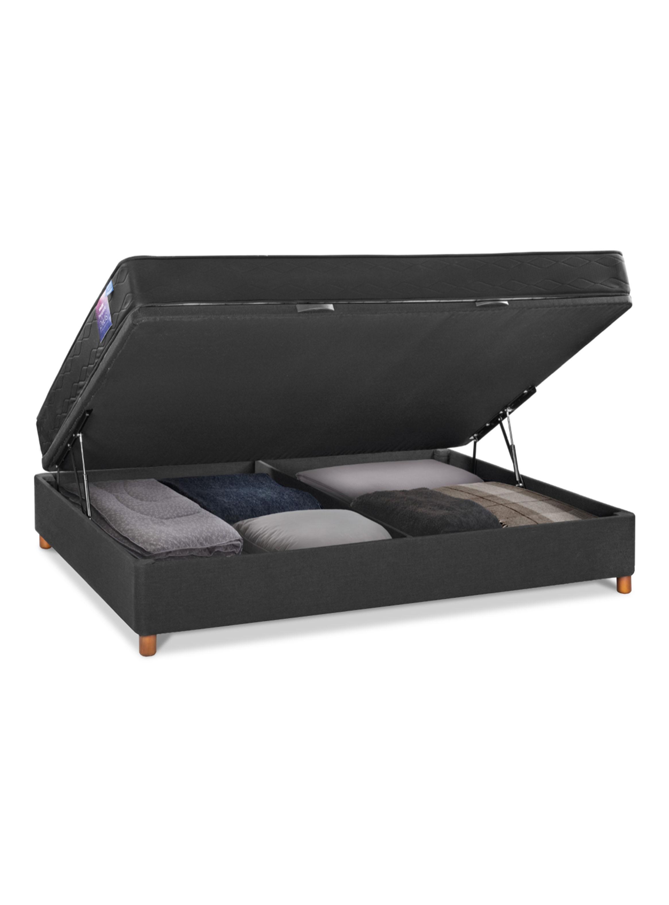 Cama Baúl Therapedic Plus 2 Plazas Respaldo Design Velador -2