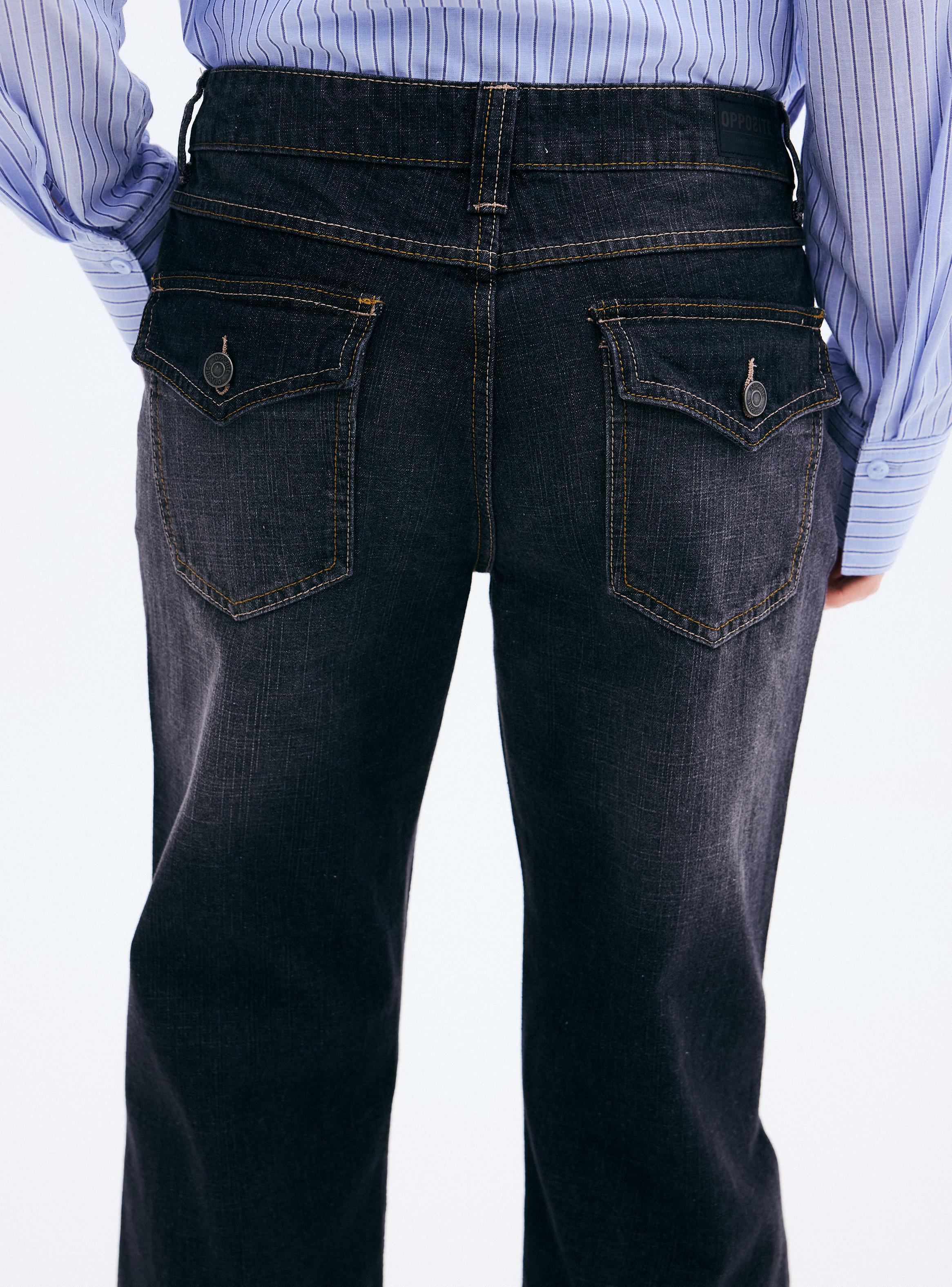 Jeans Flare Fit Tiro Medio con Costuras-3