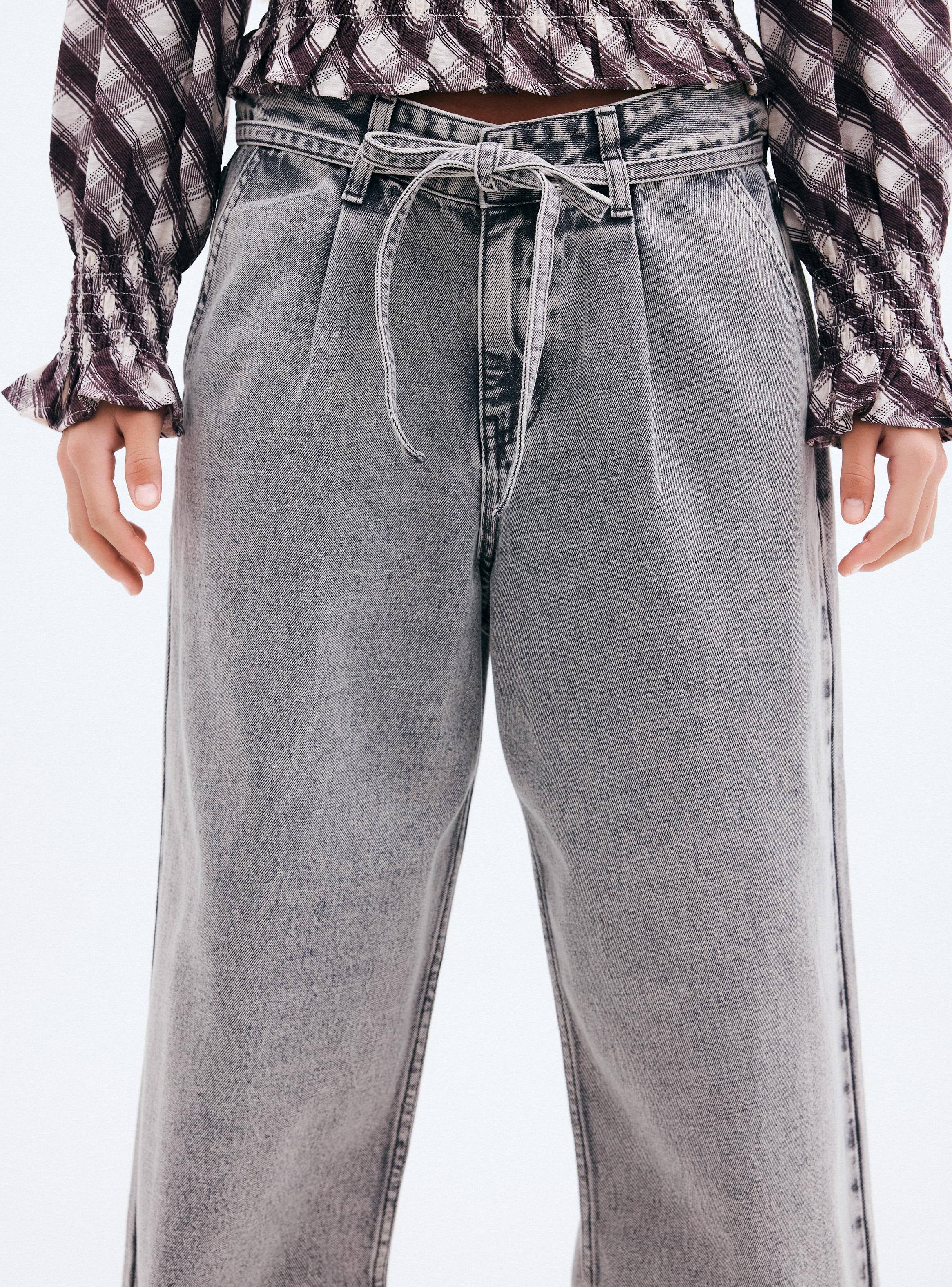 Jeans Straight Leg Strap Tiro Alto-2