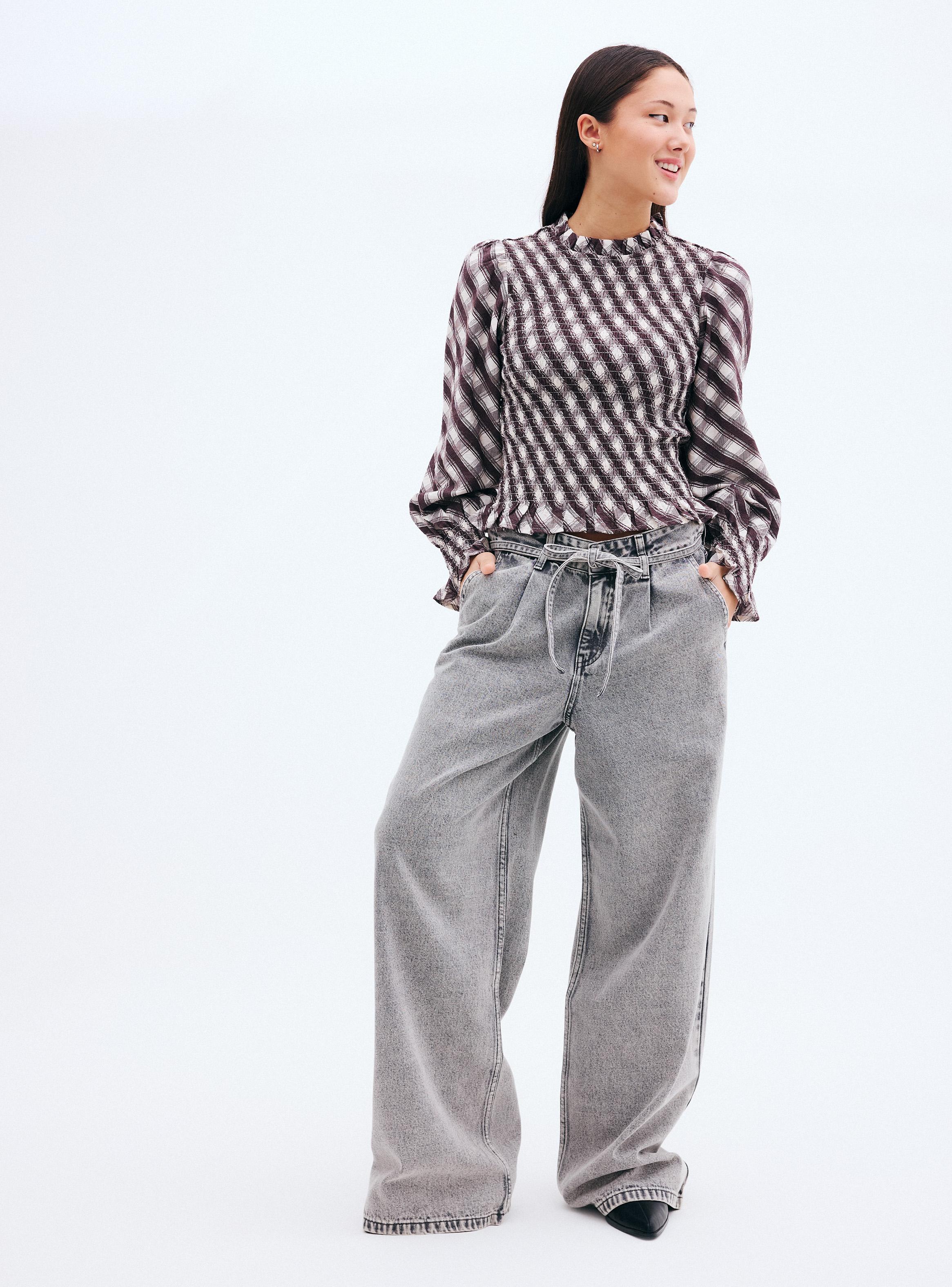Jeans Straight Leg Strap Tiro Alto-4
