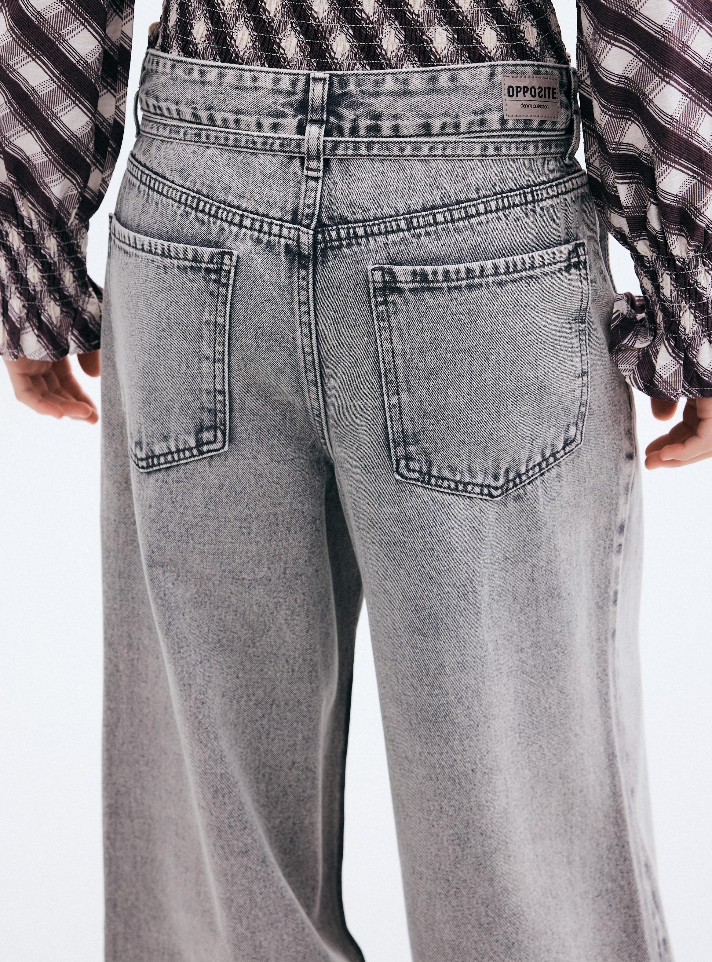 Jeans Straight Leg Strap Tiro Alto-3