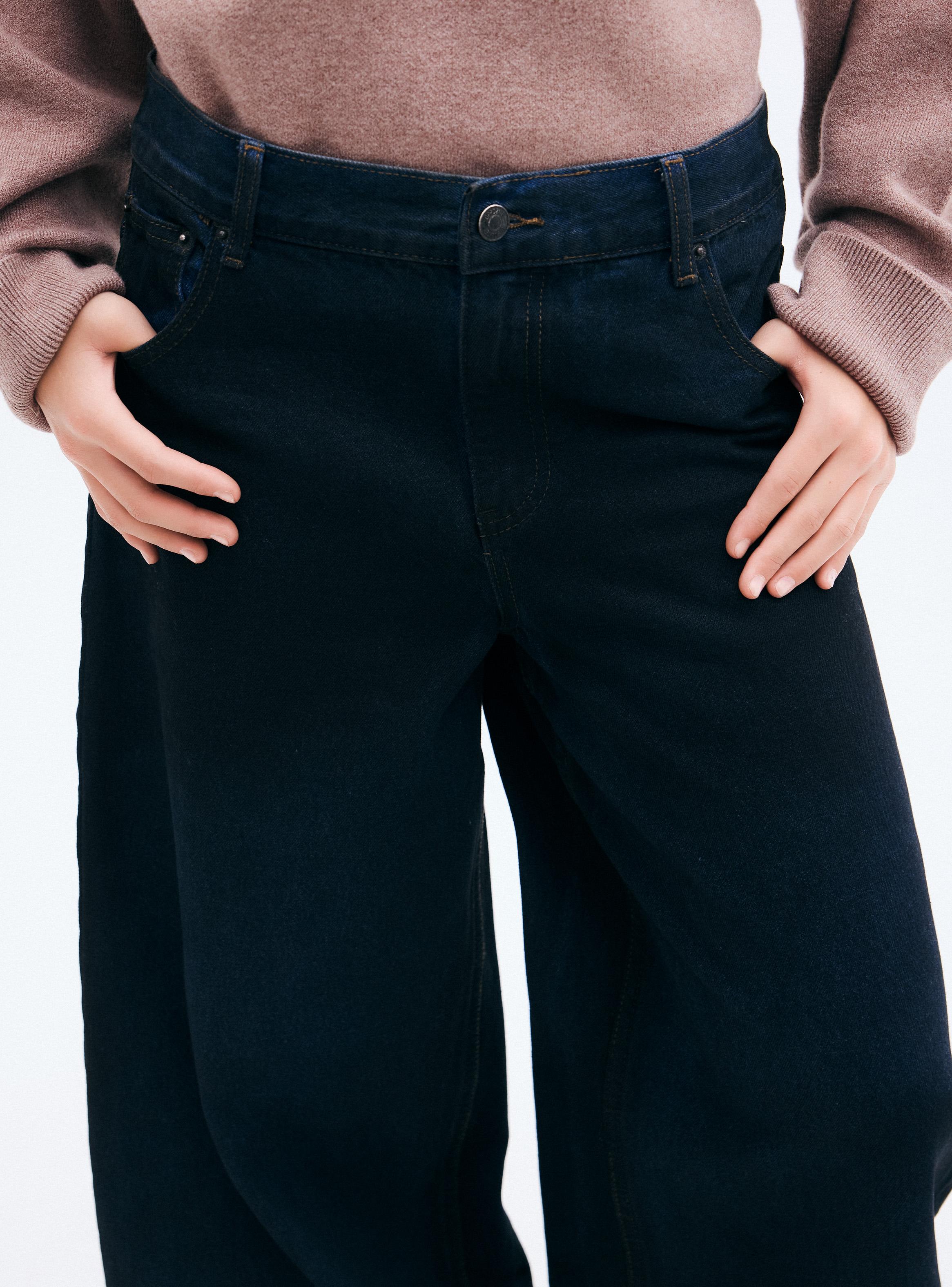 Jeans Súper Baggy Leg Tiro Alto Amplio Coated-2