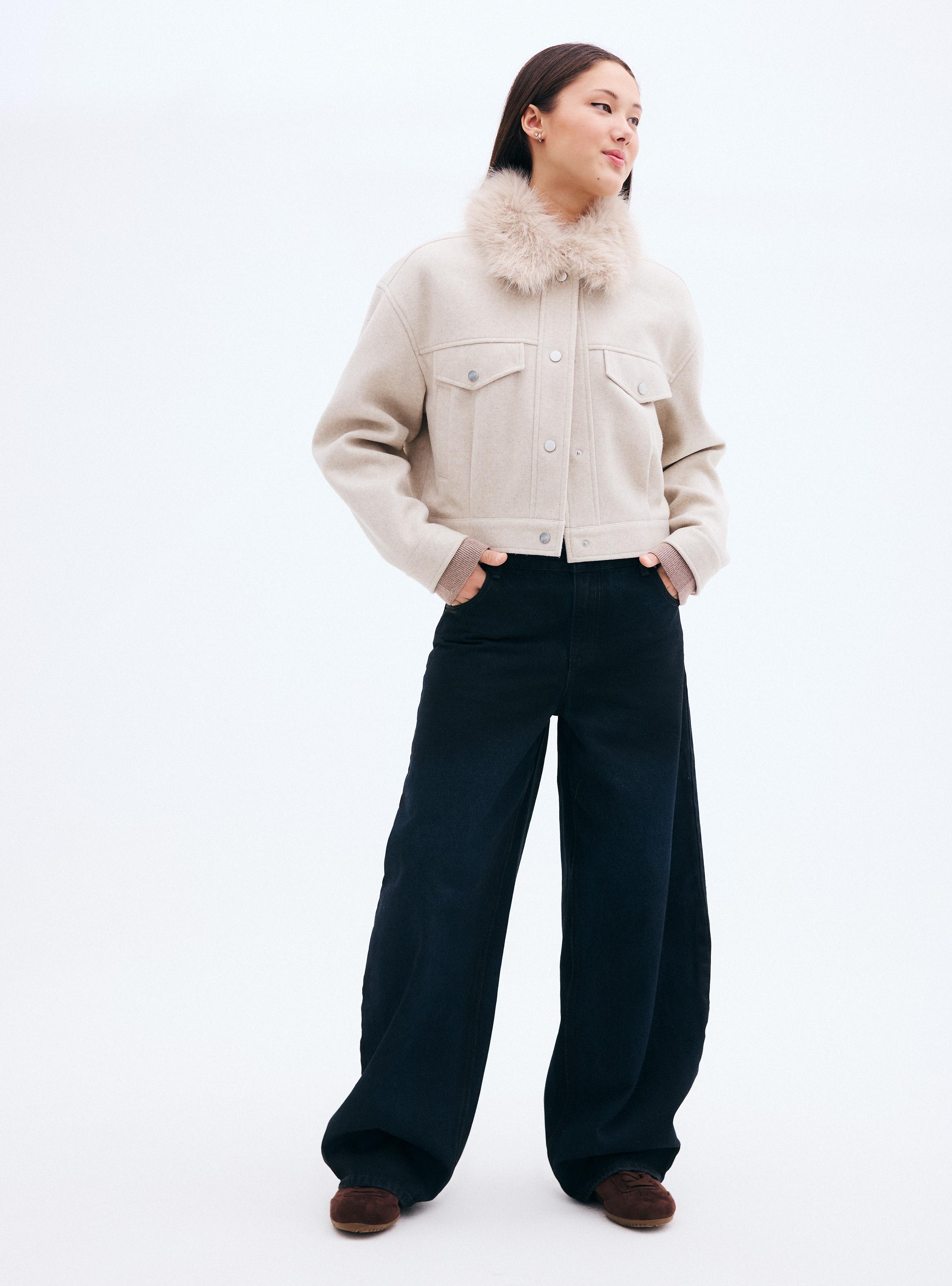 Jeans Súper Baggy Leg Tiro Alto Amplio Coated-4