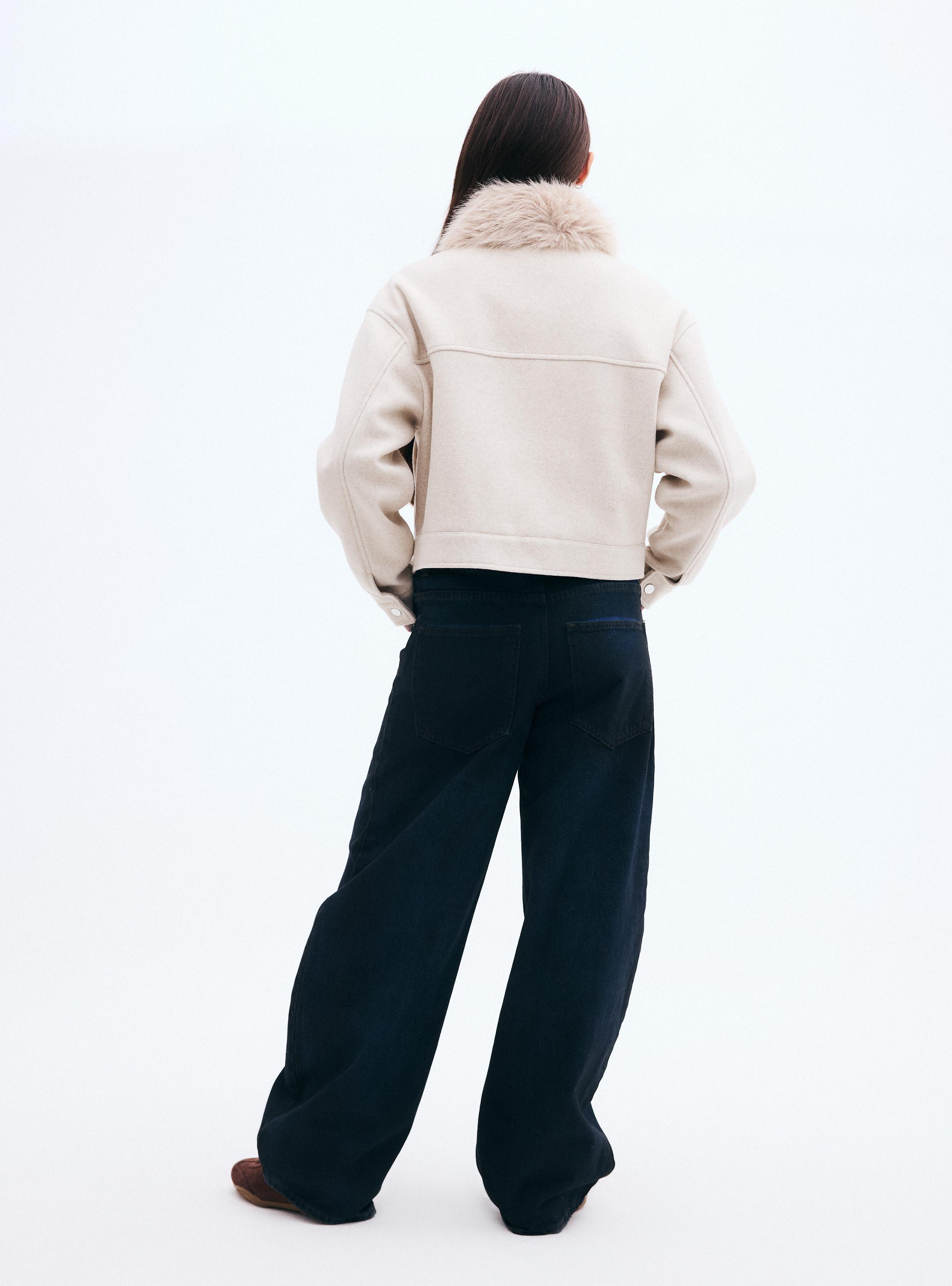 Jeans Súper Baggy Leg Tiro Alto Amplio Coated-5