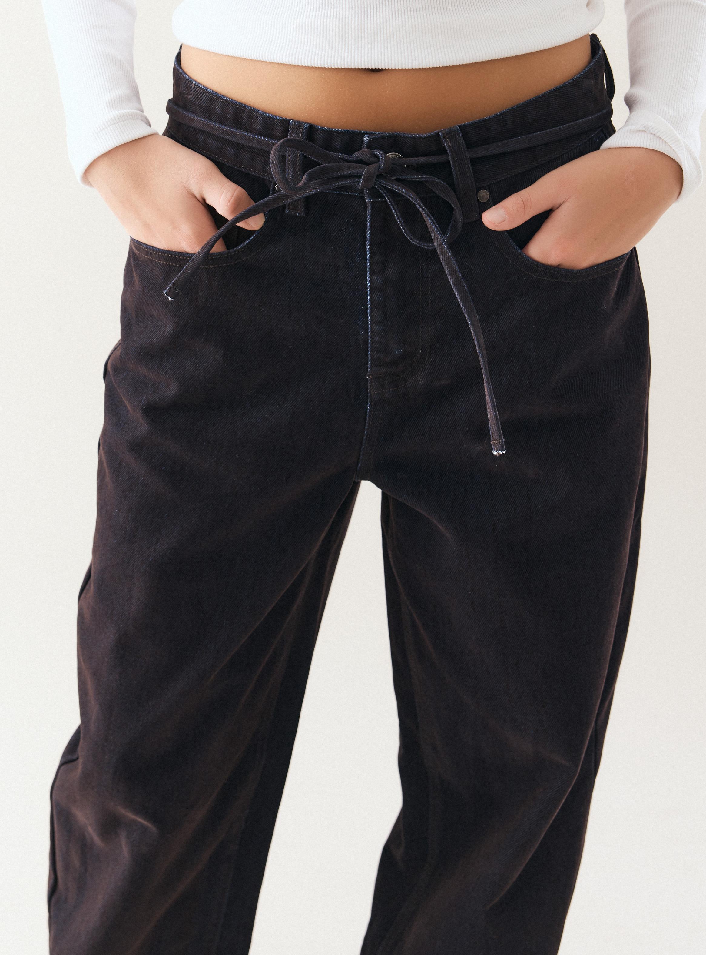 Jeans Straight Terciopelo Ajuste Cintura-2