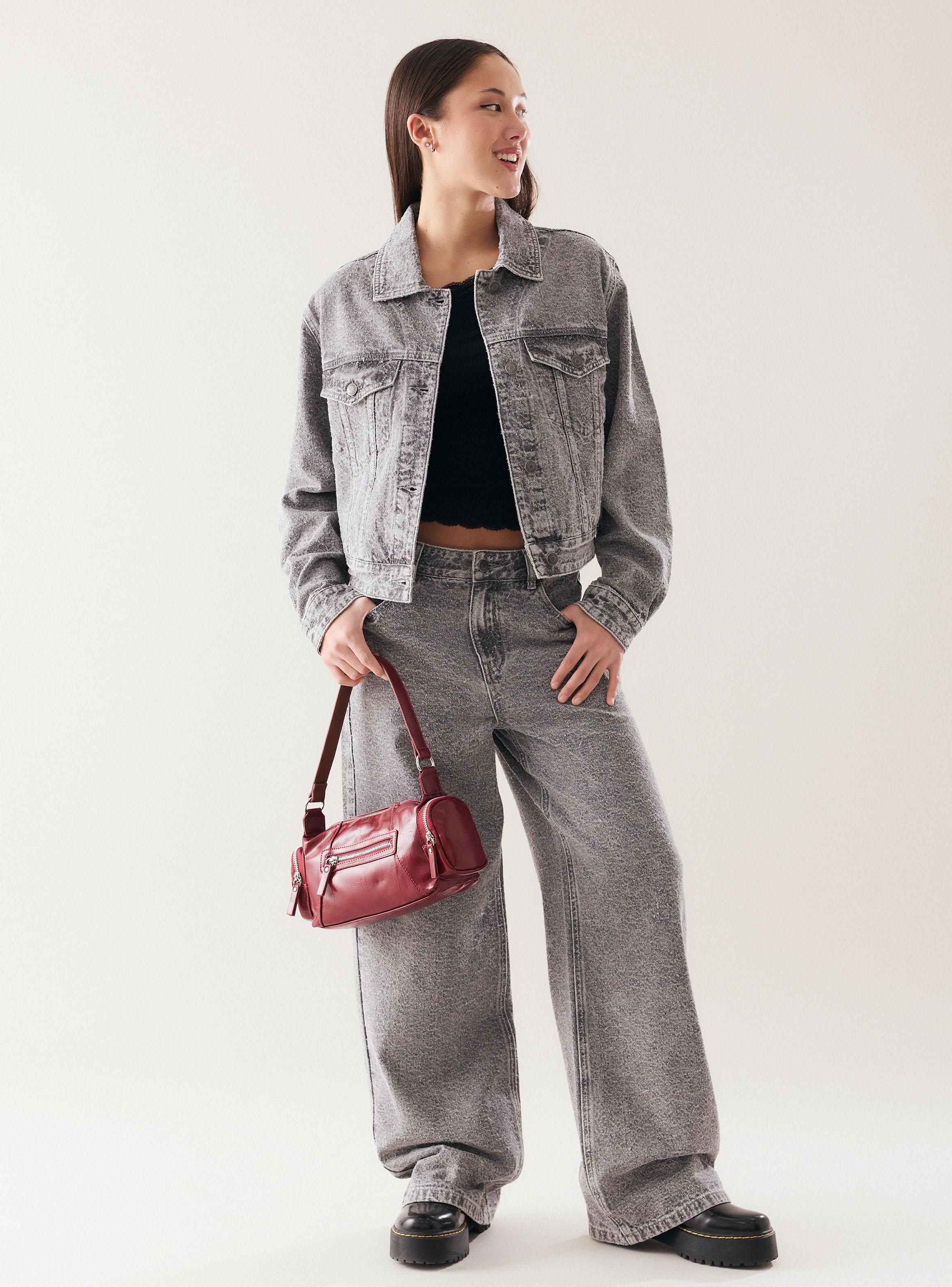 Chaqueta Denim Lavado con Bolsillos Frontales-4