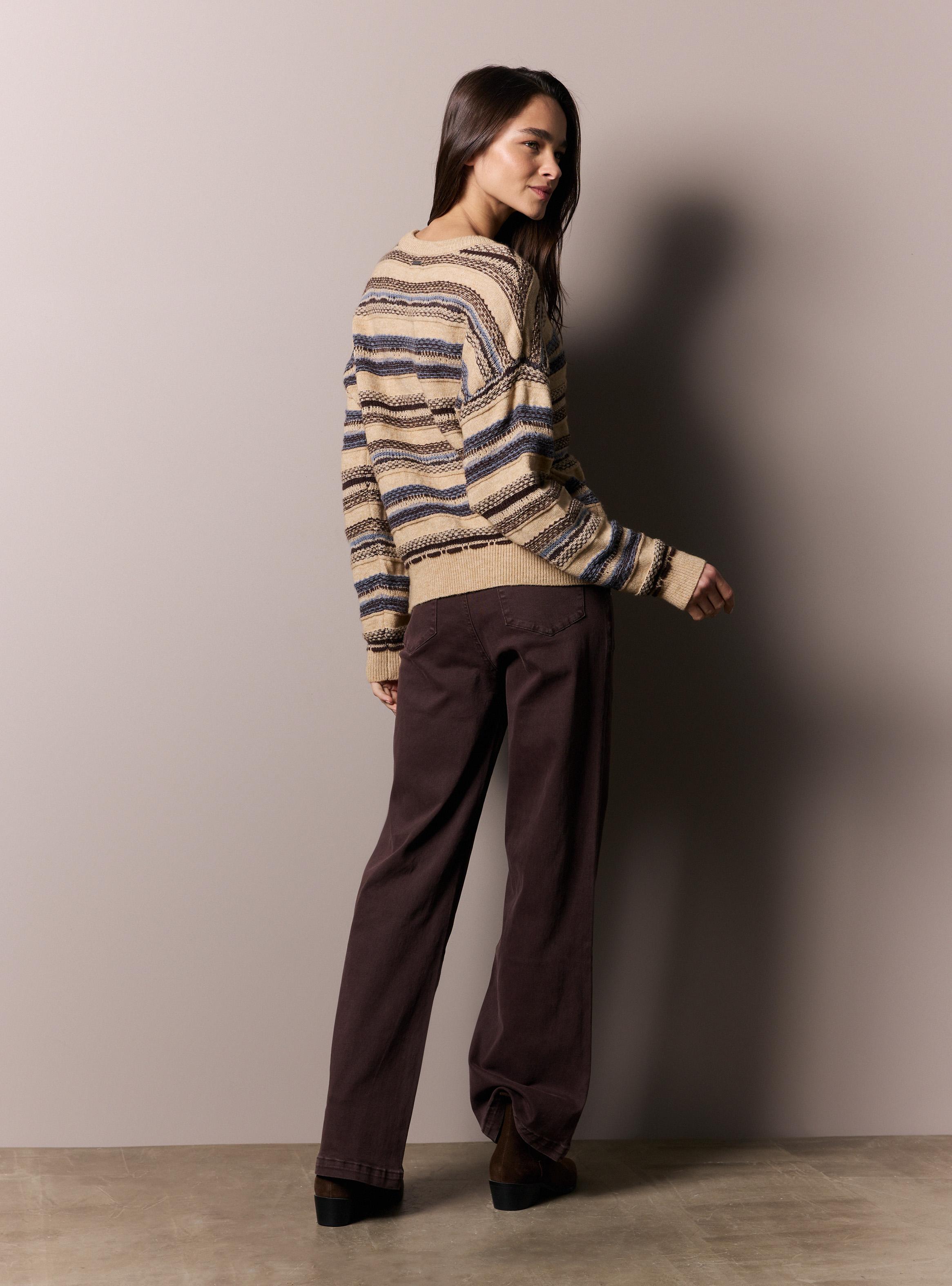 Sweater Jaspeado con Mezcla de Texturas-5