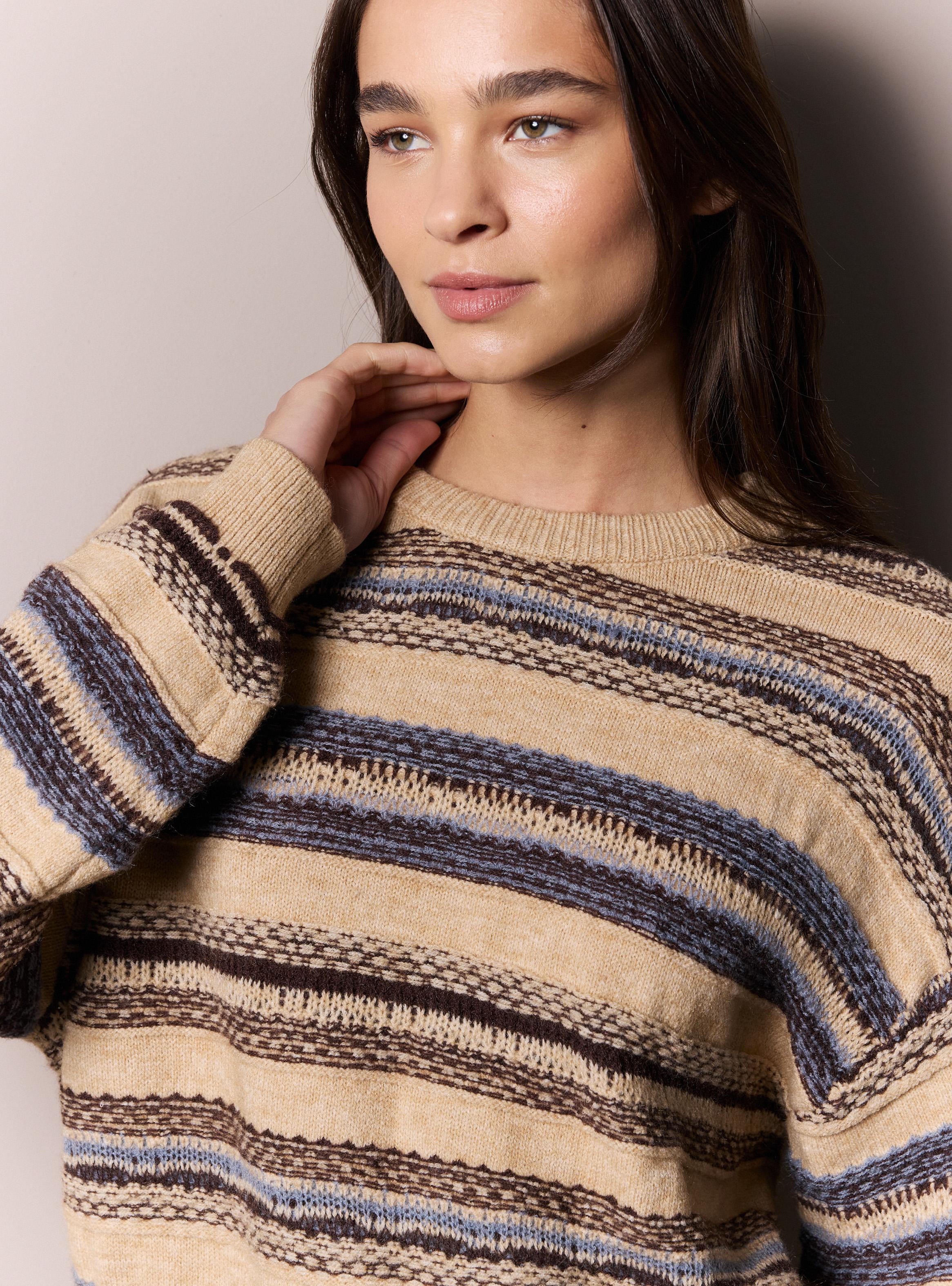 Sweater Jaspeado con Mezcla de Texturas-2
