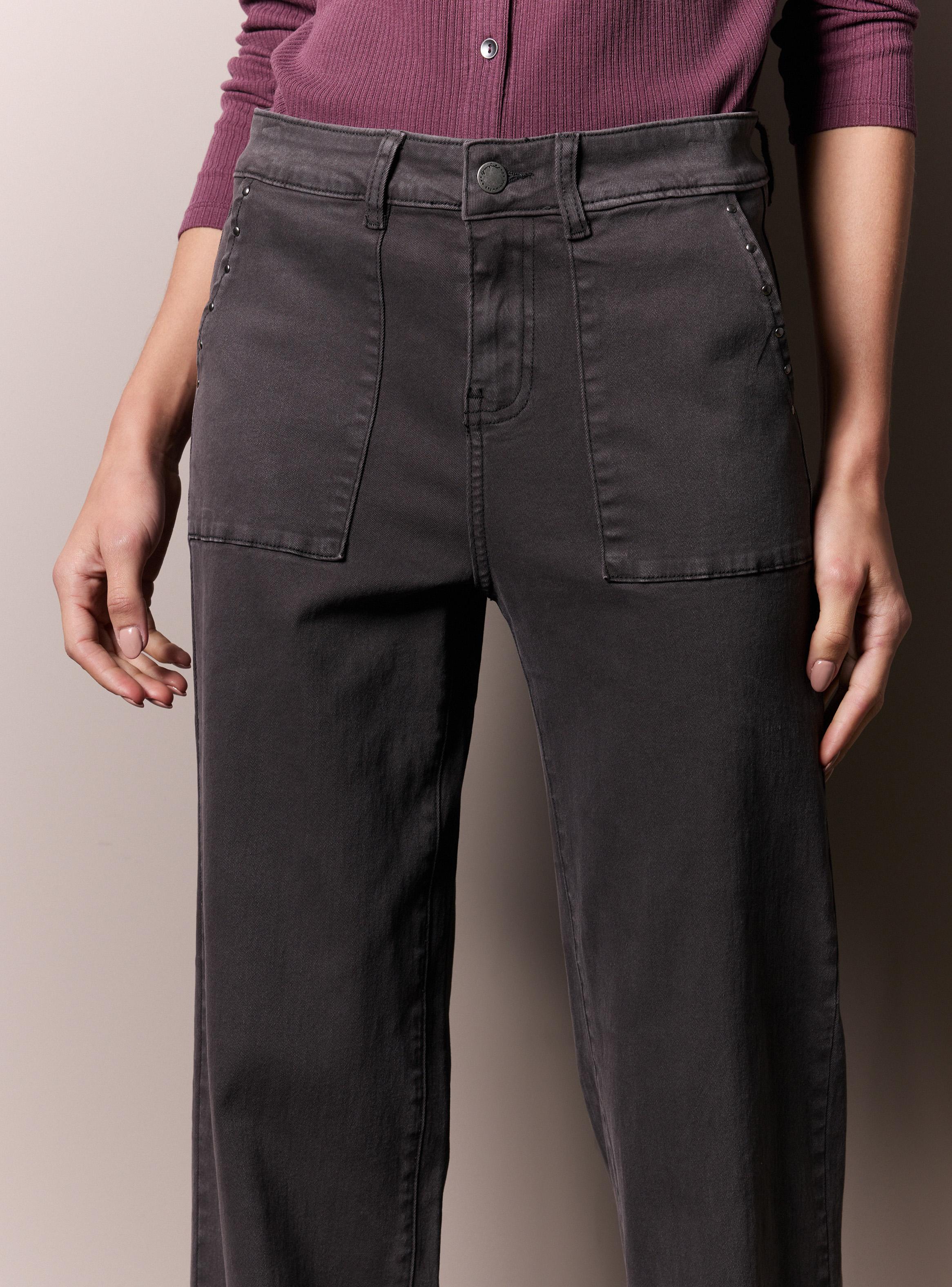Jeans Wide Leg Bolsillo Carpintero On Tachas-2