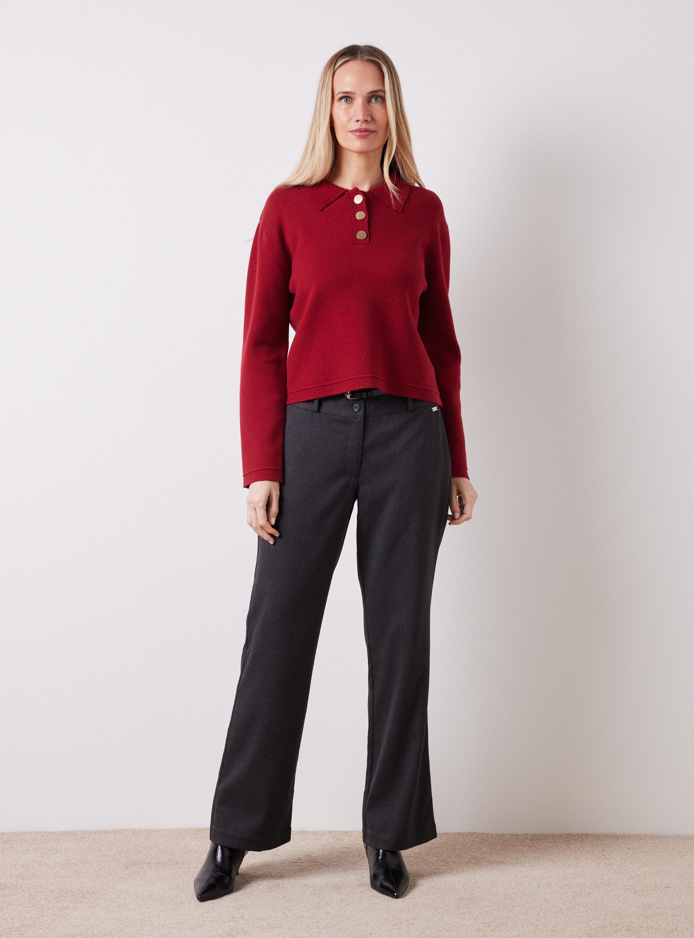 Pantalón con Cinturón Efecto Piel con Hebilla Metálica-4