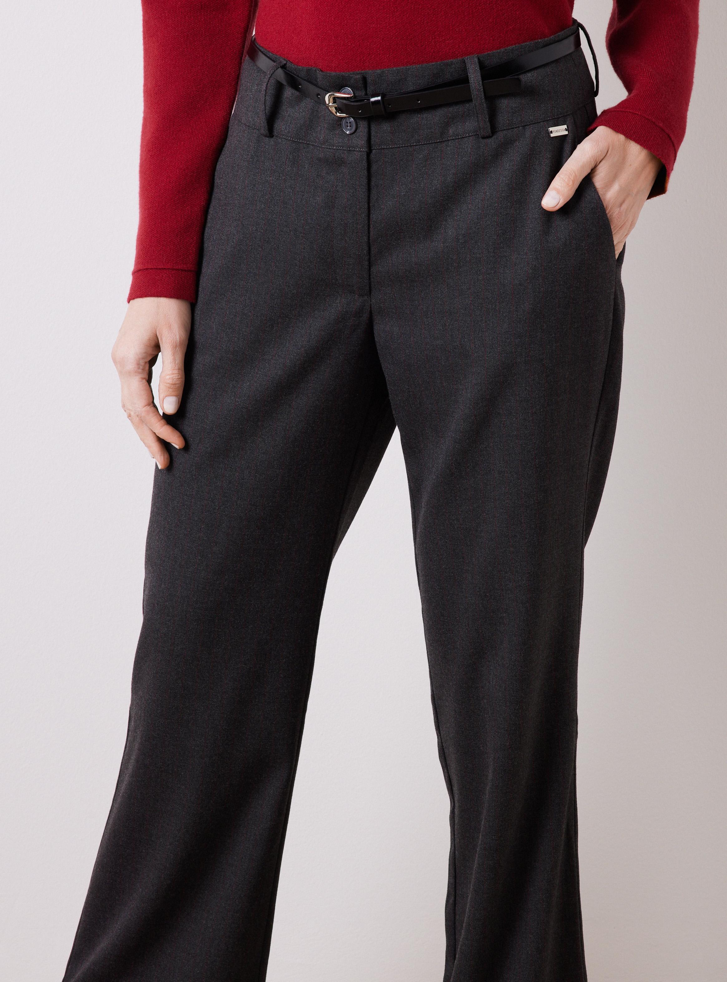 Pantalón con Cinturón Efecto Piel con Hebilla Metálica-2